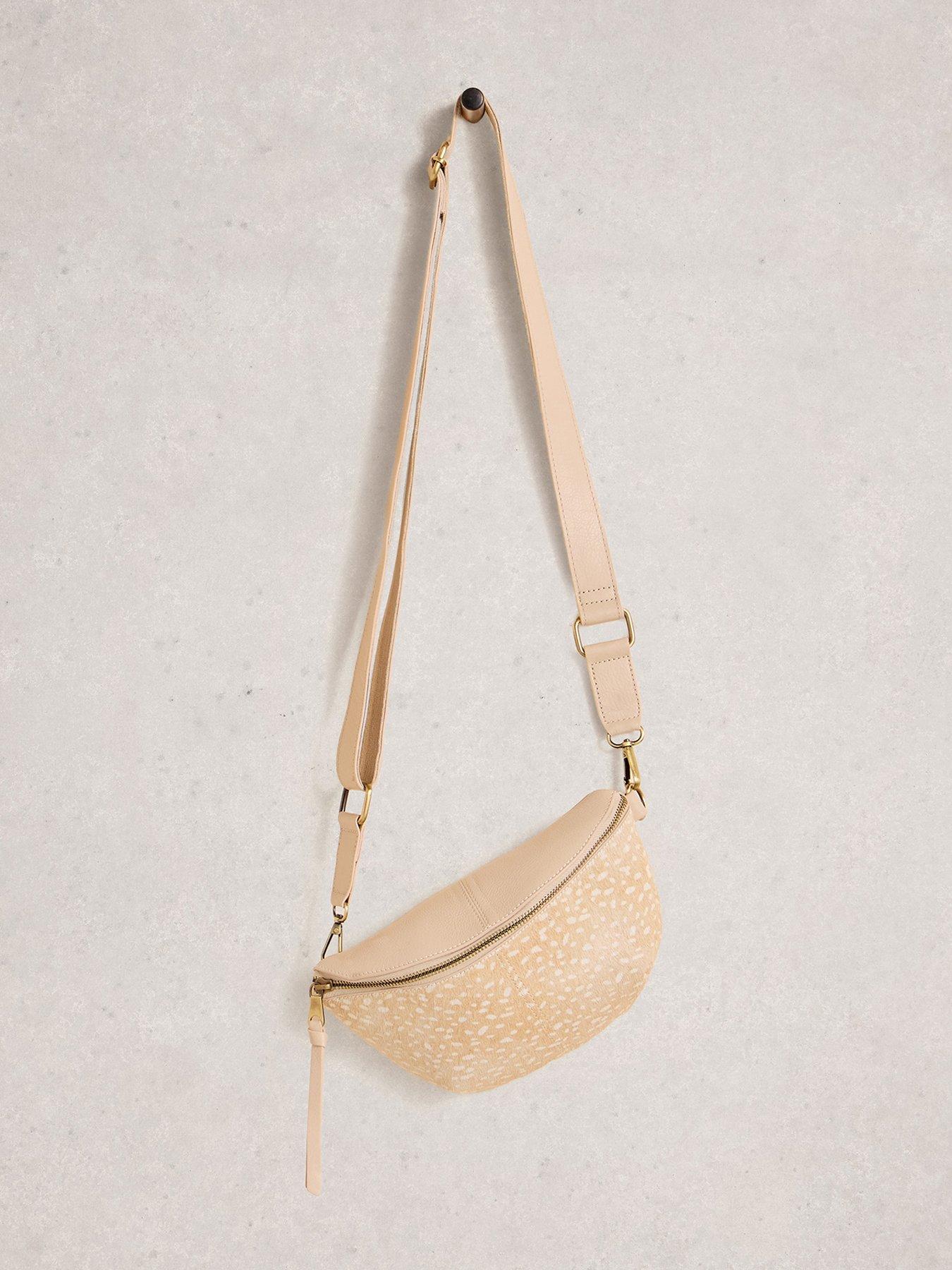 Image 2 of 4 of White Stuff Mini Sebby Leather Sling Bag - Beige