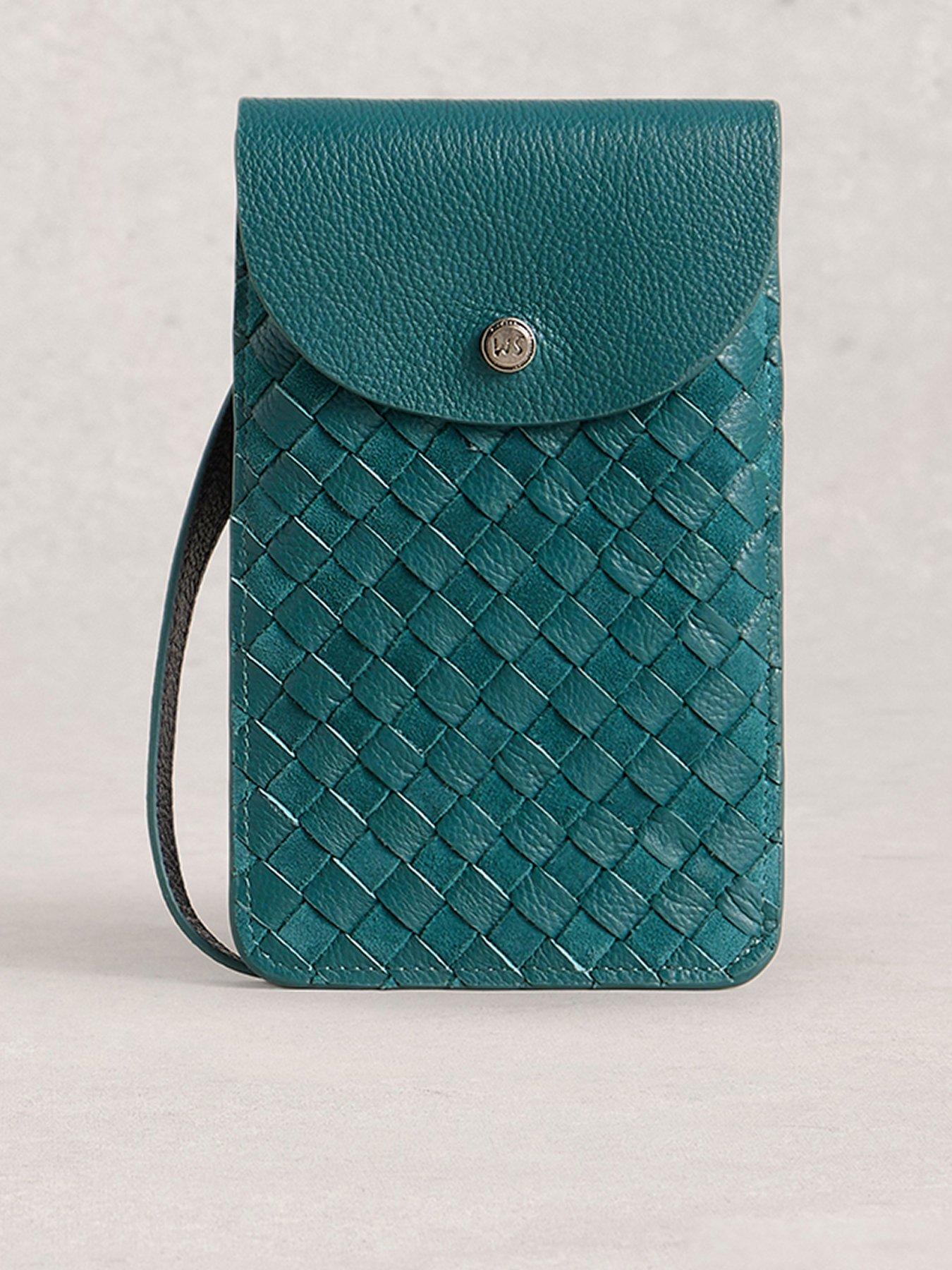 undefined Coco Weave Leather Phone Bag - Blue