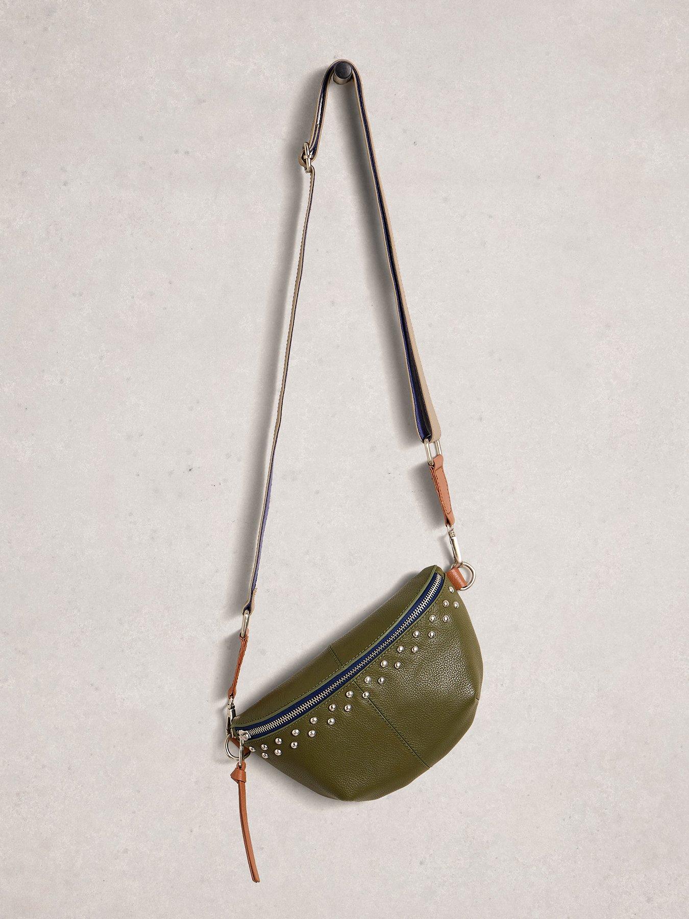 Image 3 of 4 of White Stuff Mini Sebby Studded Sling Bag - Green