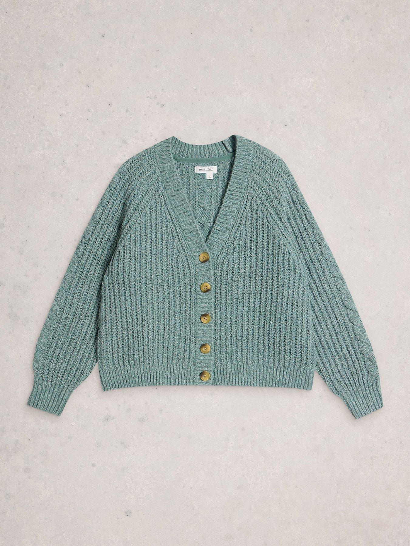  image of white-stuff-sally-slub-cardigan-green