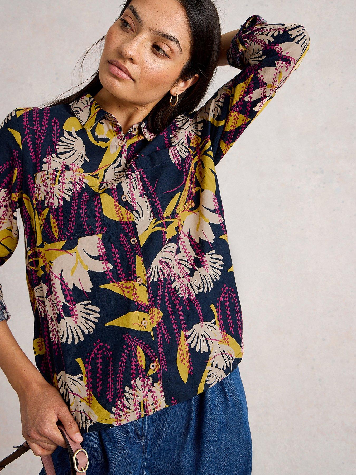 undefined Sophie Cotton Shirt - Navy