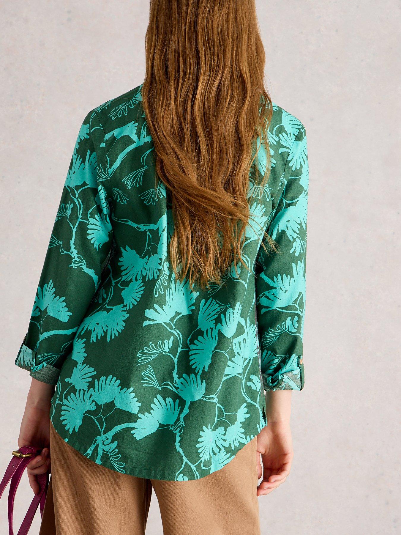 Image 2 of 6 of White Stuff Sophie Cotton Shirt - Green