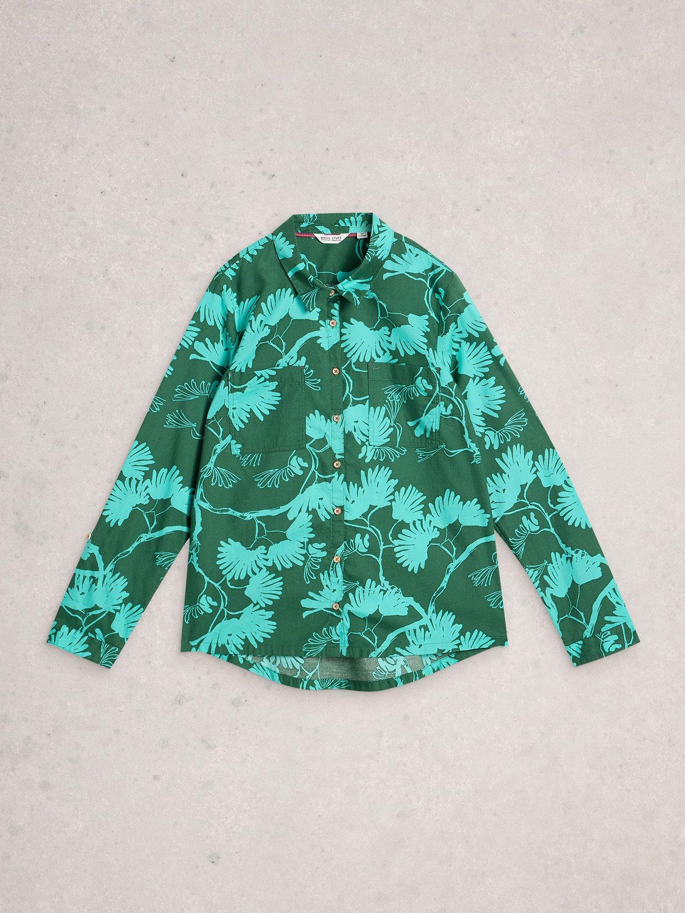 Image 5 of 6 of White Stuff Sophie Cotton Shirt - Green