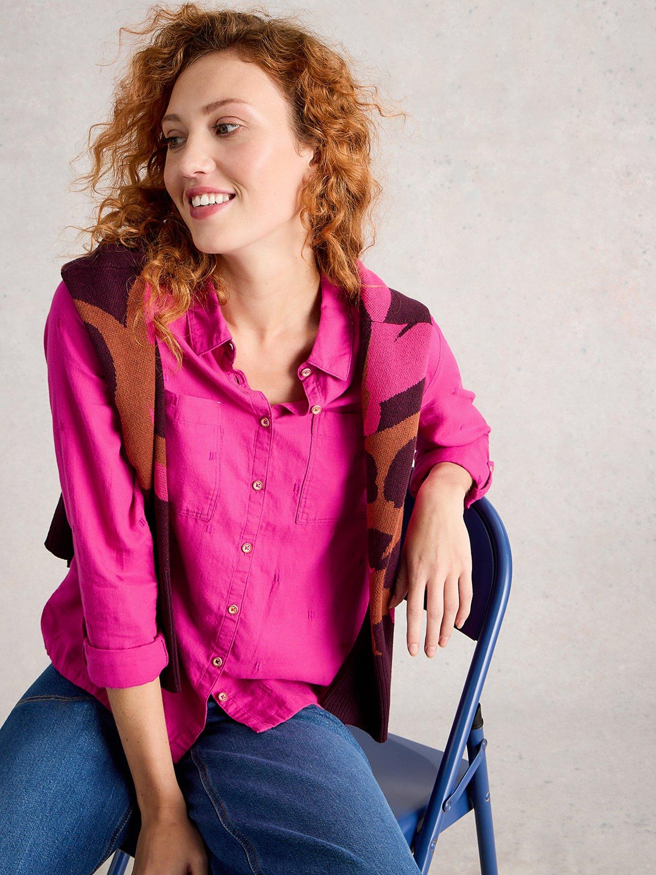 Image 1 of 6 of White Stuff Sophie Cotton Shirt - Pink