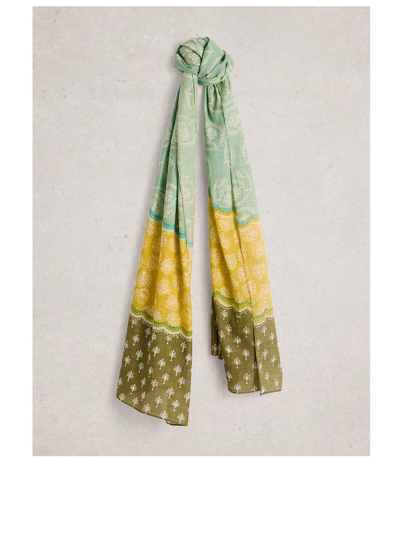 Image 1 of 3 of White Stuff Callie Printed Scarf - Green