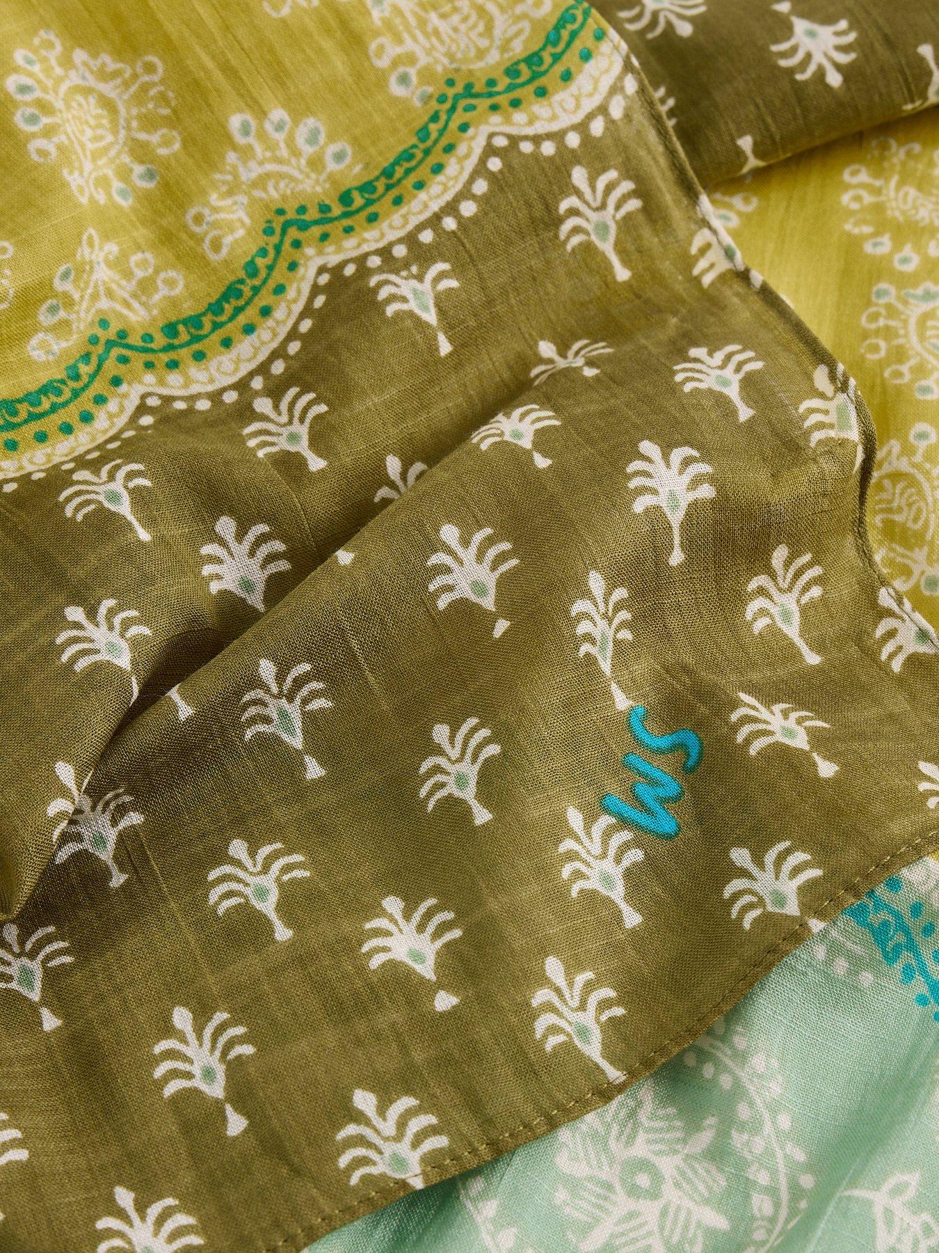 Image 3 of 3 of White Stuff Callie Printed Scarf - Green