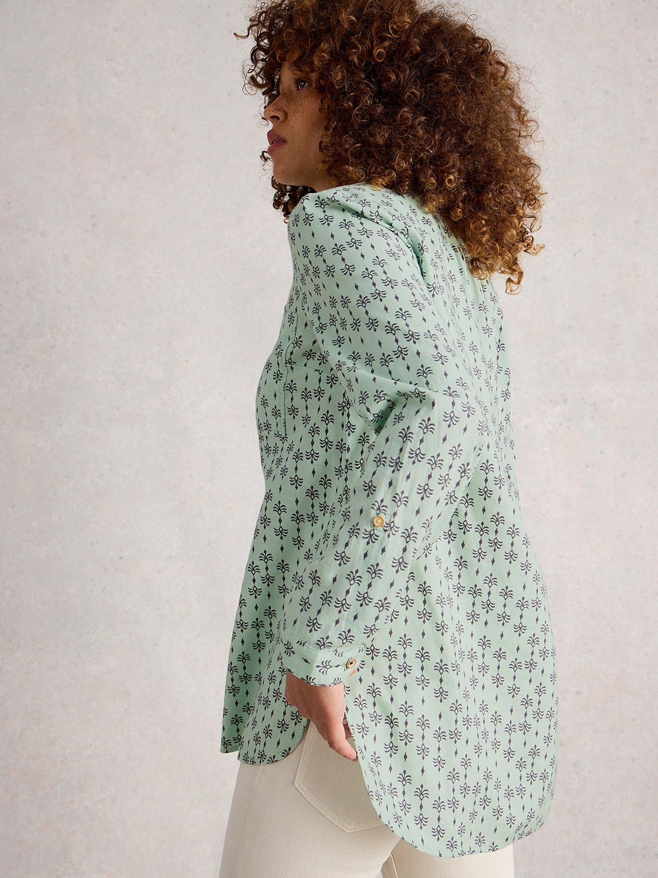 Image 2 of 6 of White Stuff Sophie Longline Shirt - Green