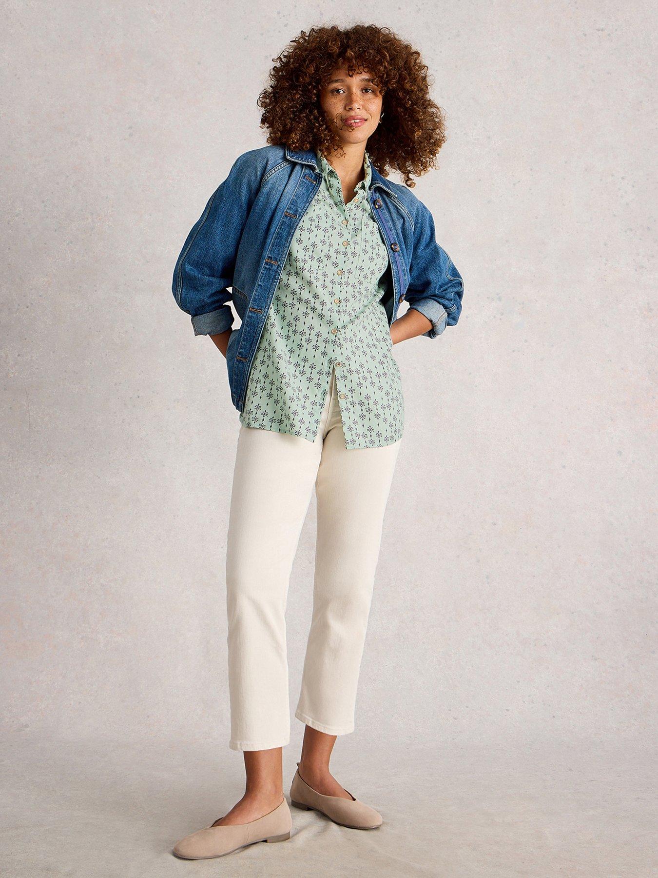 Image 3 of 6 of White Stuff Sophie Longline Shirt - Green