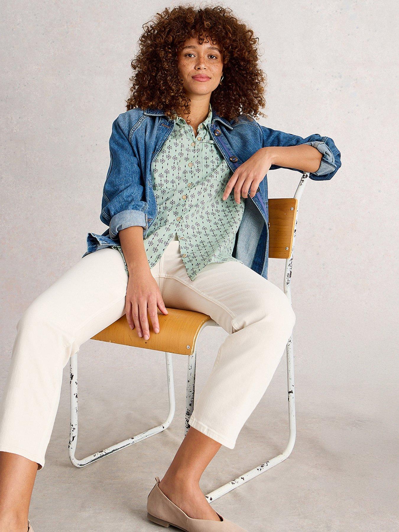 Image 4 of 6 of White Stuff Sophie Longline Shirt - Green