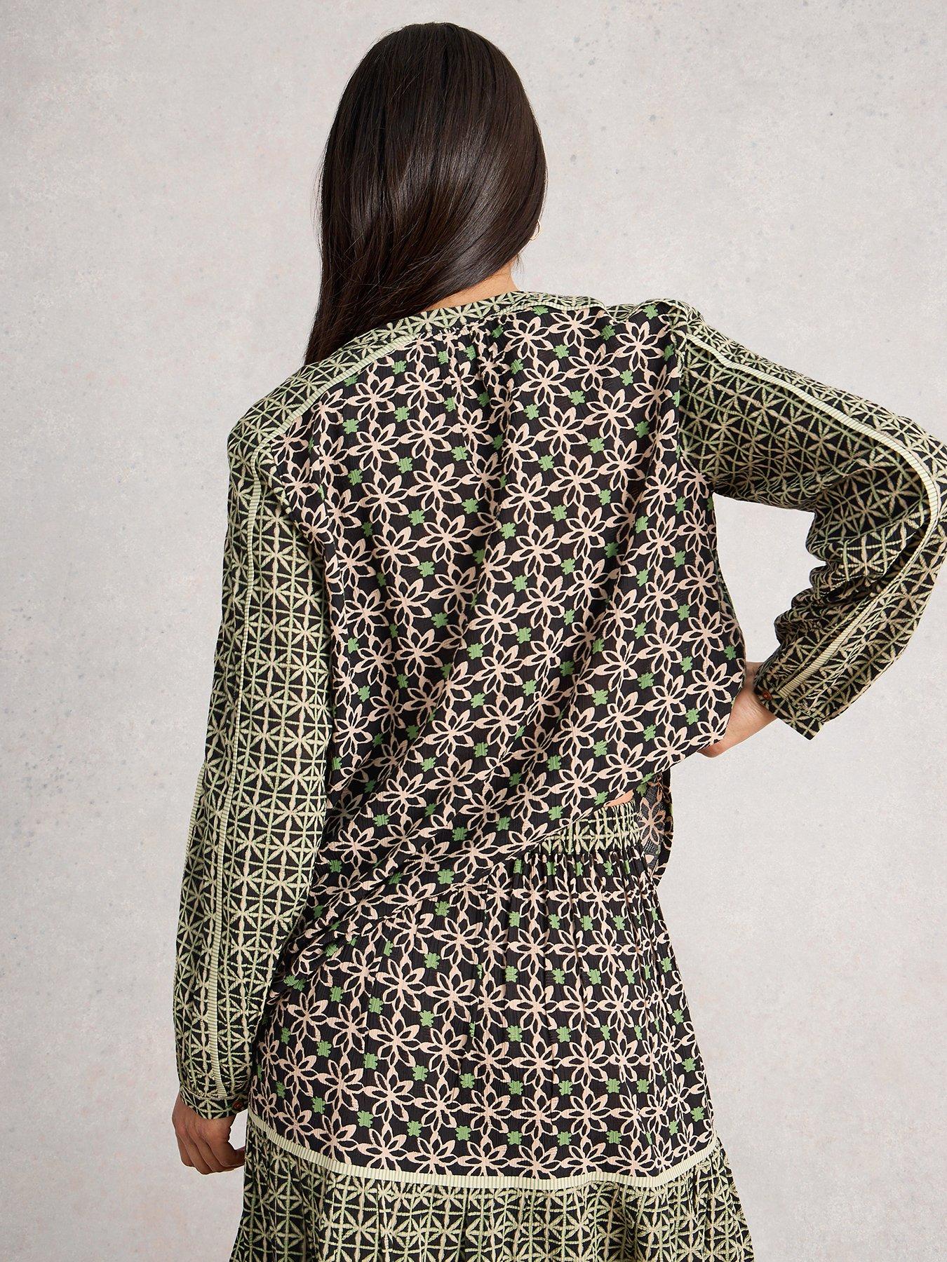 Image 2 of 6 of White Stuff Mabel Mixed Print Top - Black