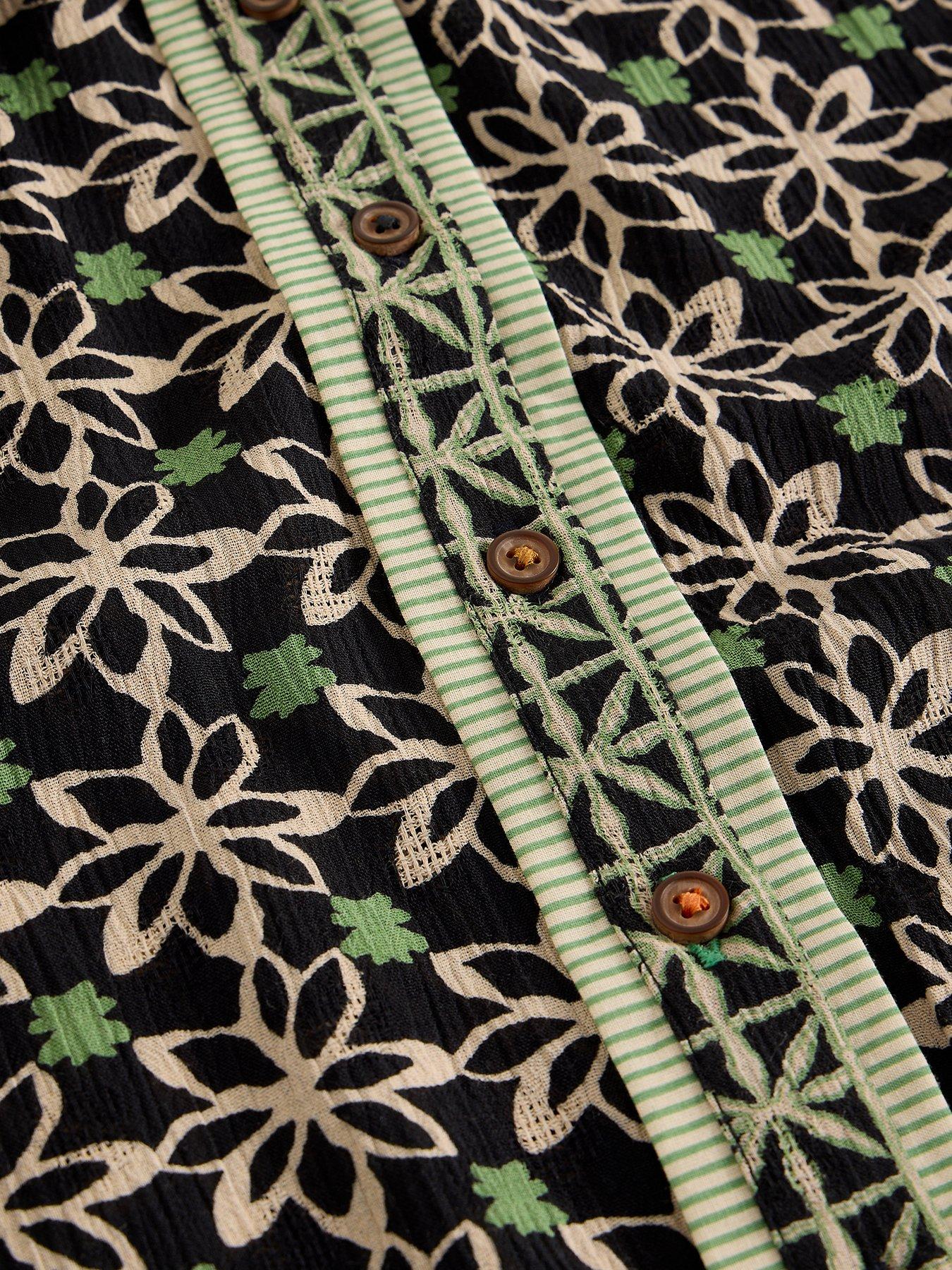 Image 6 of 6 of White Stuff Mabel Mixed Print Top - Black