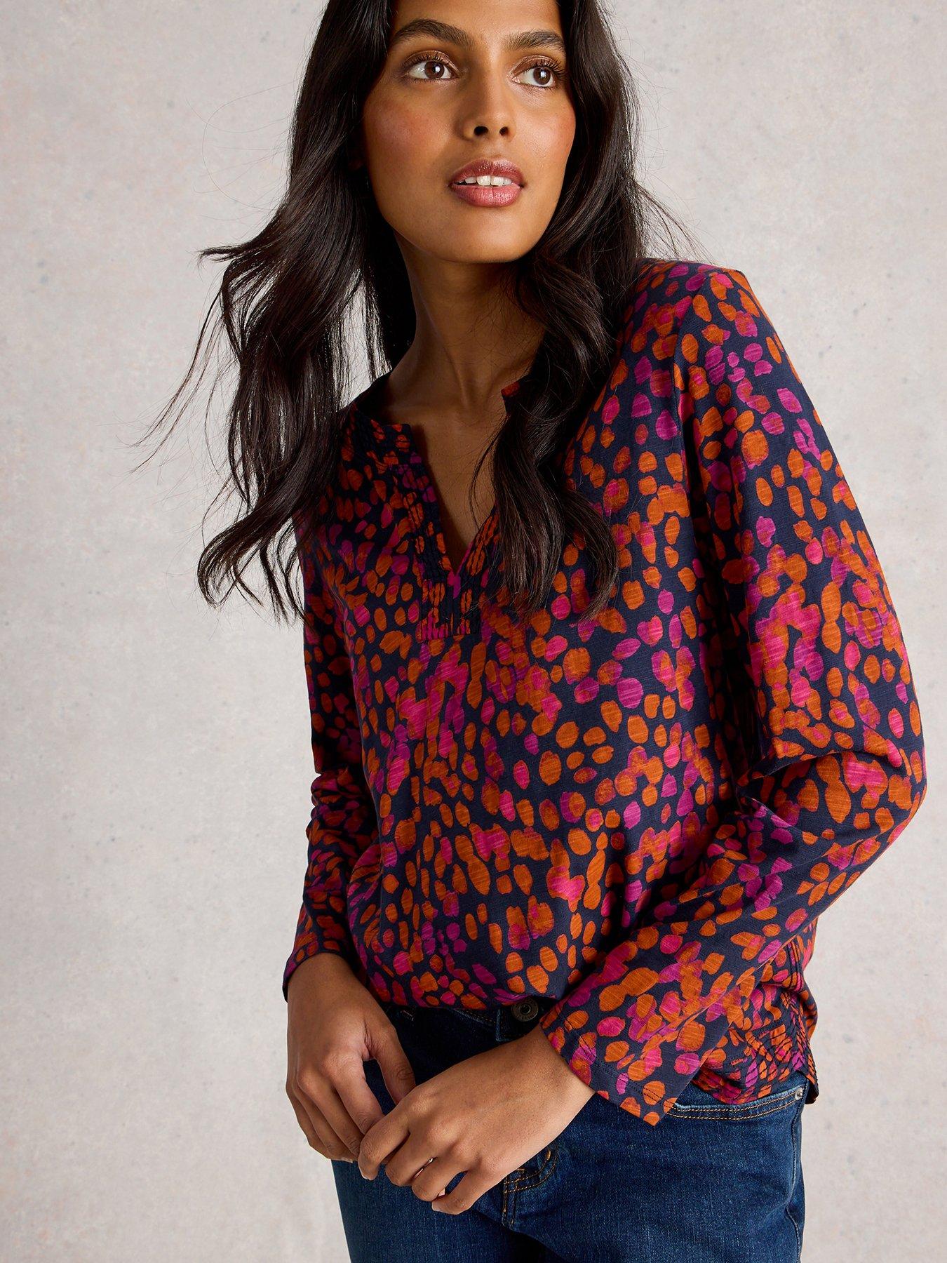 undefined Weaver Notch Long Sleeve Top - Navy