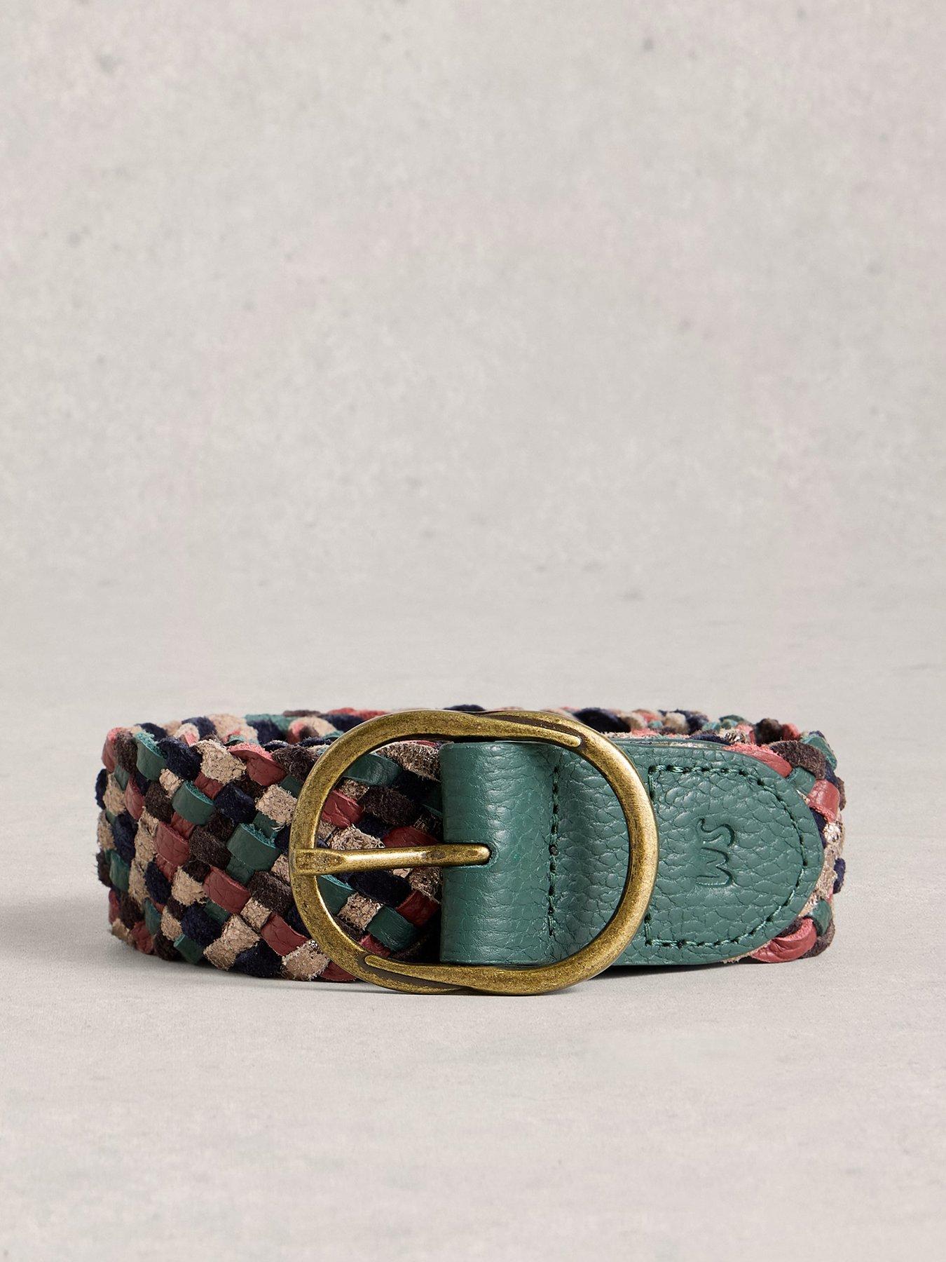 undefined Leather Weave Belt - Green