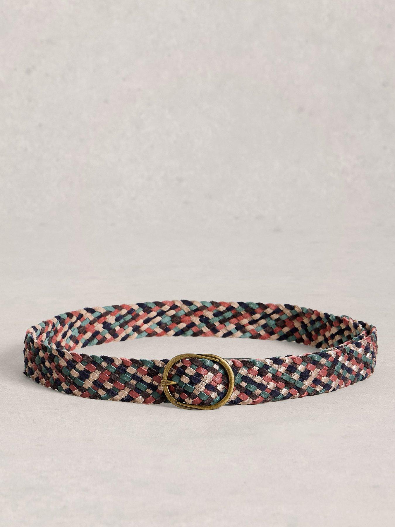 Image 3 of 3 of White Stuff Leather Weave Belt - Green