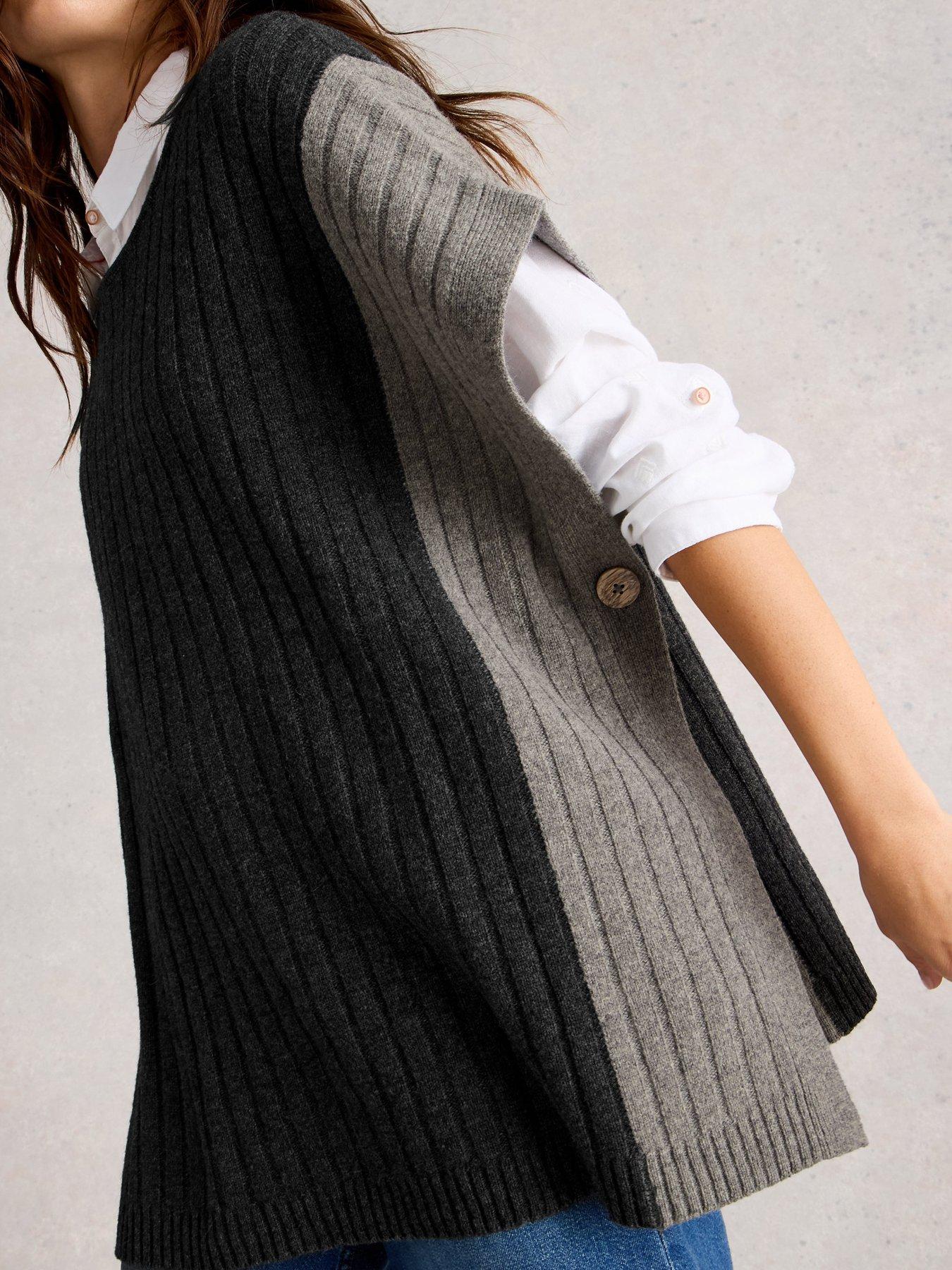 Image 4 of 5 of White Stuff Ava Knitted Poncho - Grey