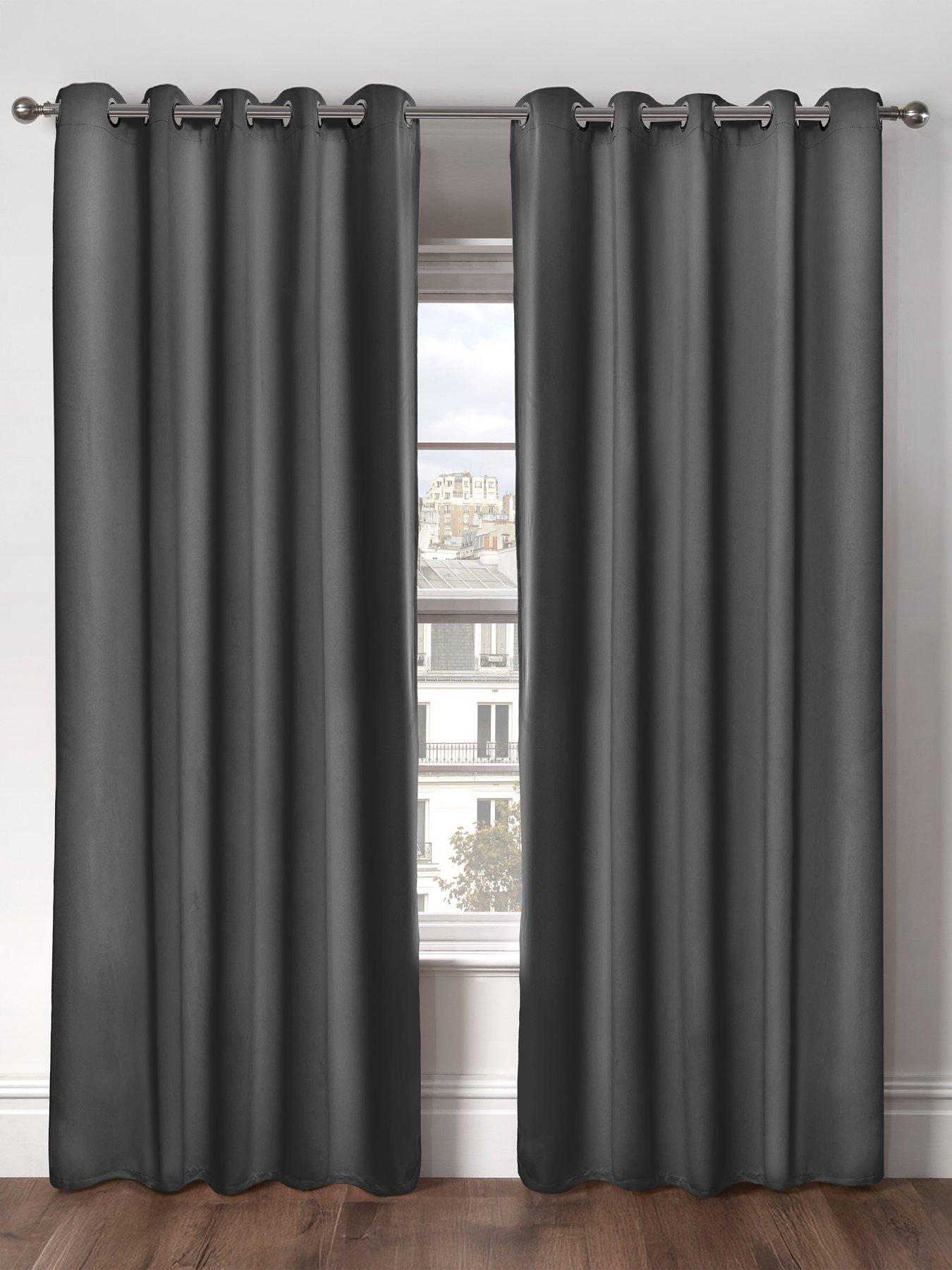  image of woven-blackout-eyelet-curtains-46x54