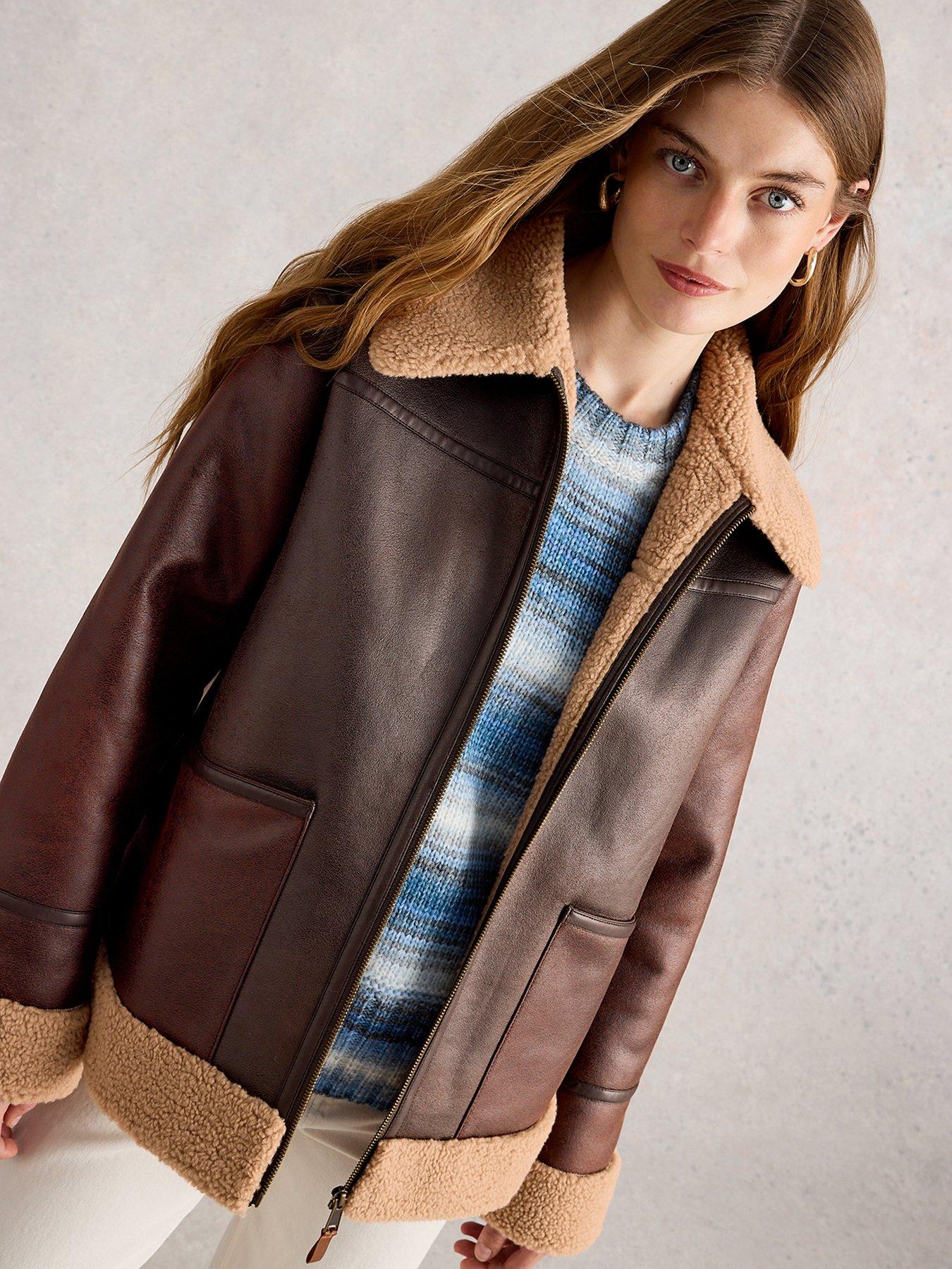 undefined Serena Aviator Jacket - Brown
