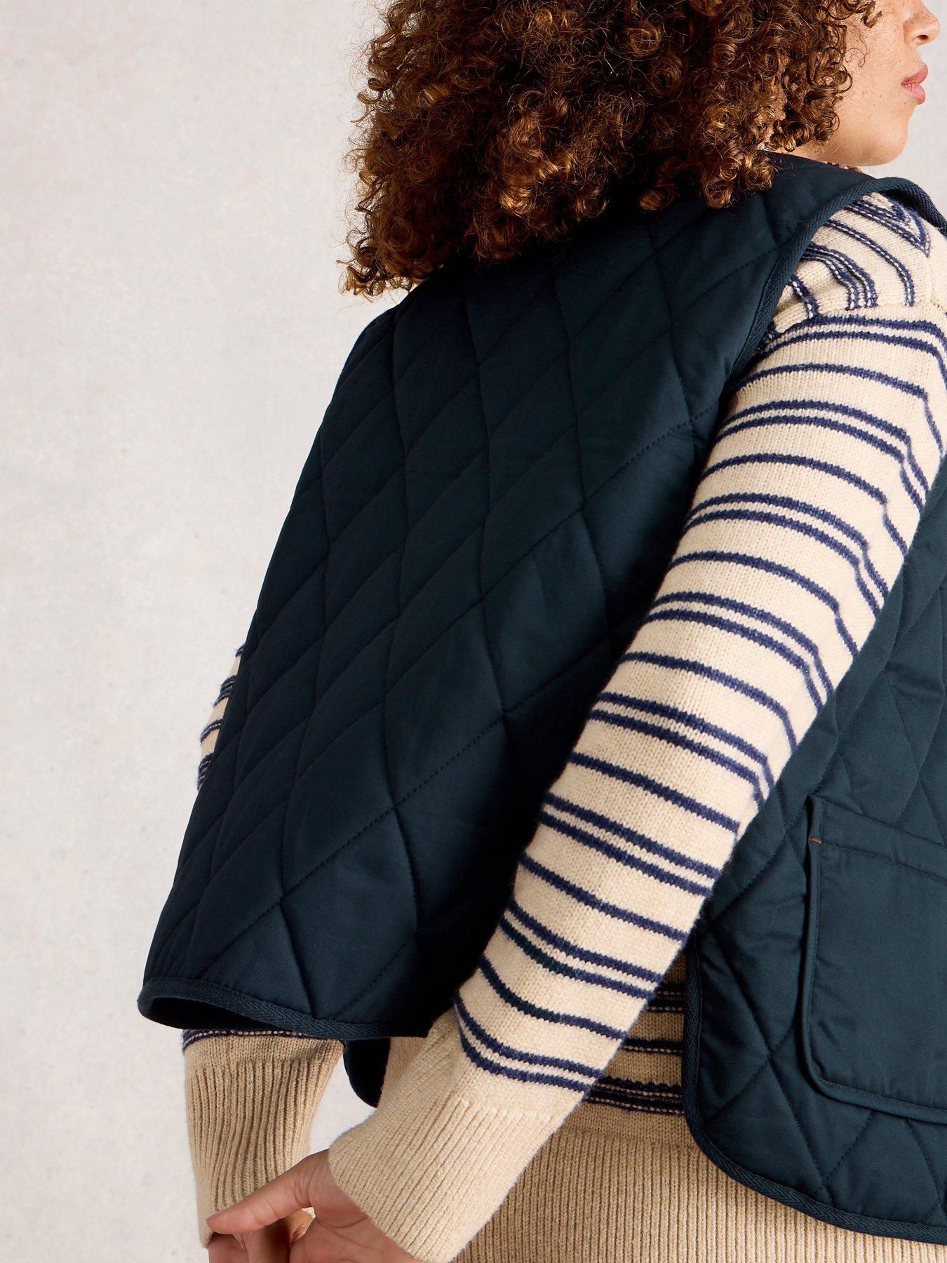 Image 2 of 6 of White Stuff Emily Quilted Gilet - Navy