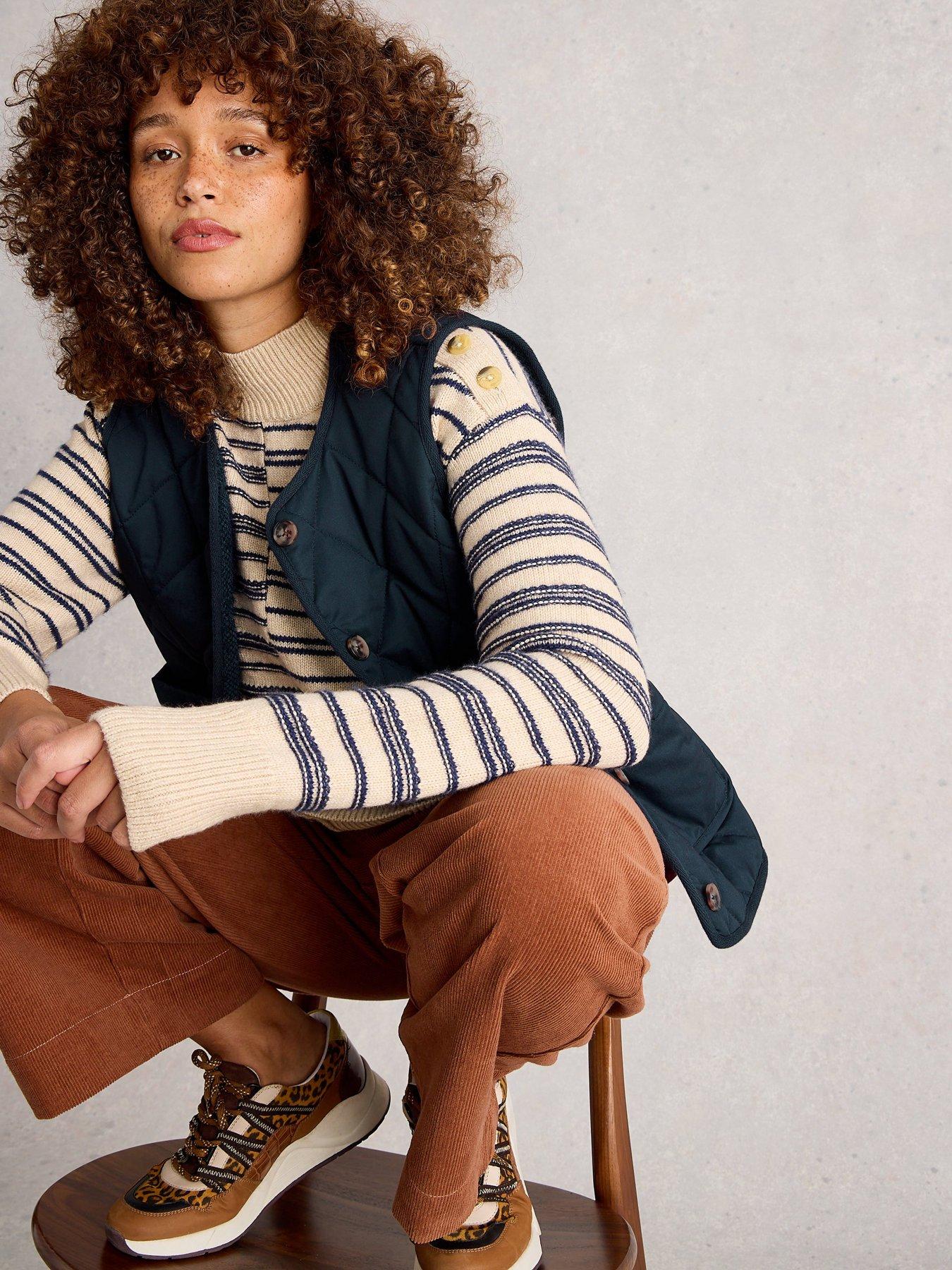 Image 3 of 6 of White Stuff Emily Quilted Gilet - Navy