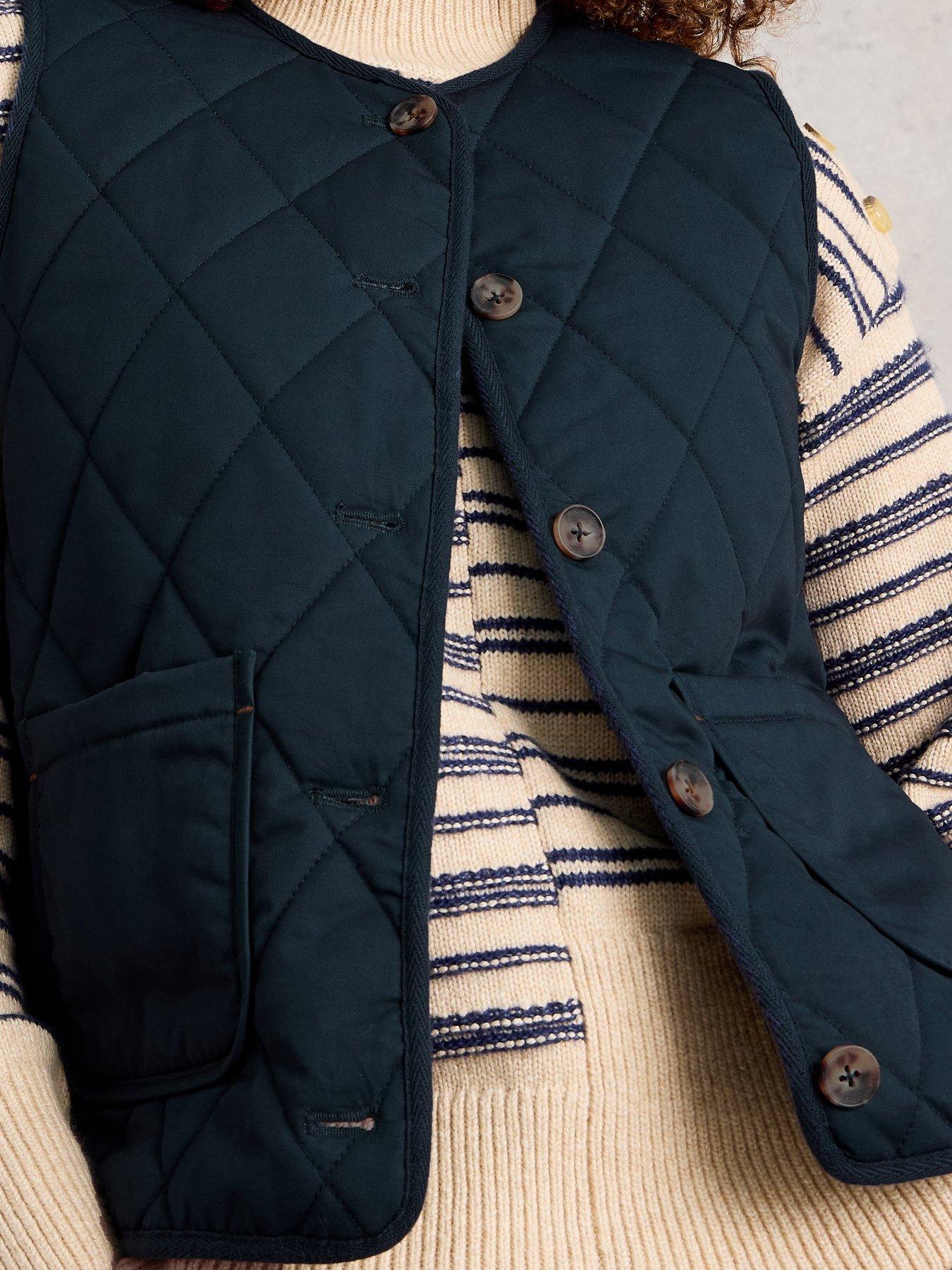 Image 4 of 6 of White Stuff Emily Quilted Gilet - Navy