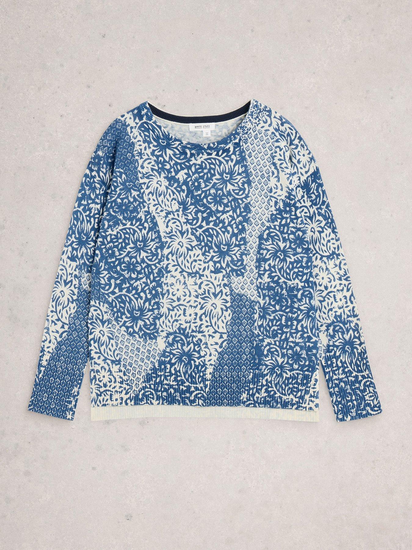Image 5 of 6 of White Stuff Olive Print Jumper - Blue