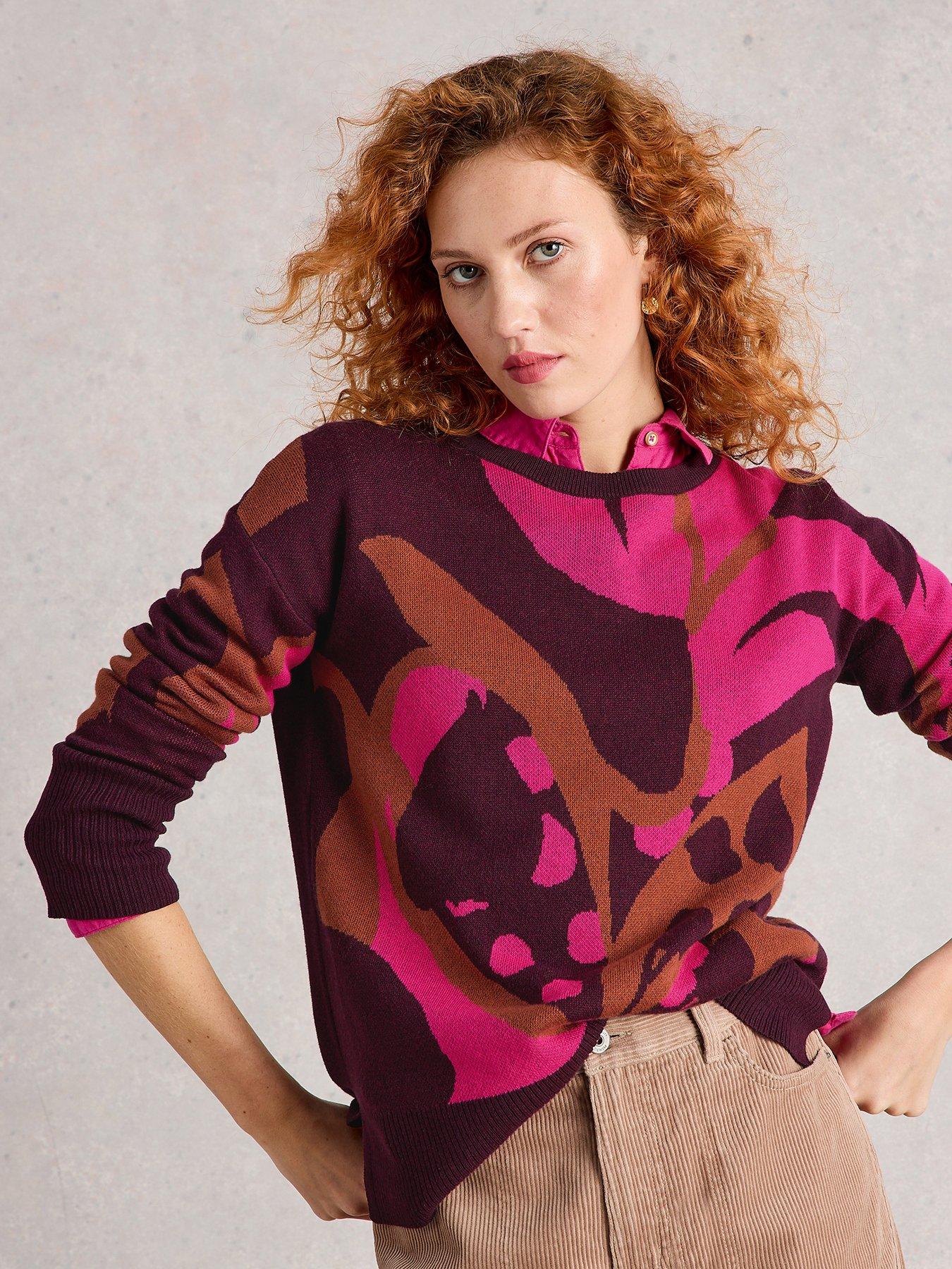 Image 1 of 6 of White Stuff Olive Colourblock Jumper - Purple