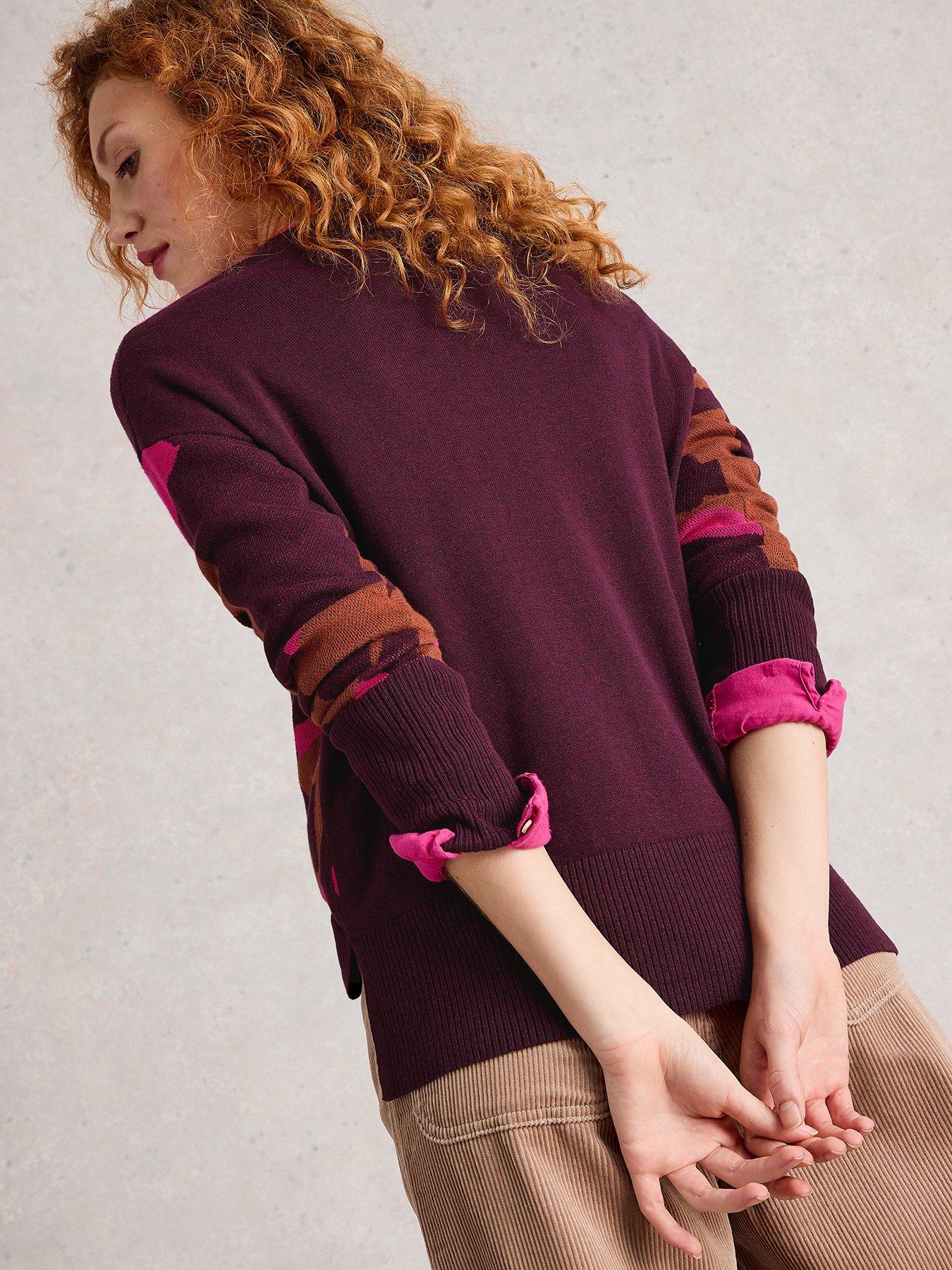 Image 2 of 6 of White Stuff Olive Colourblock Jumper - Purple