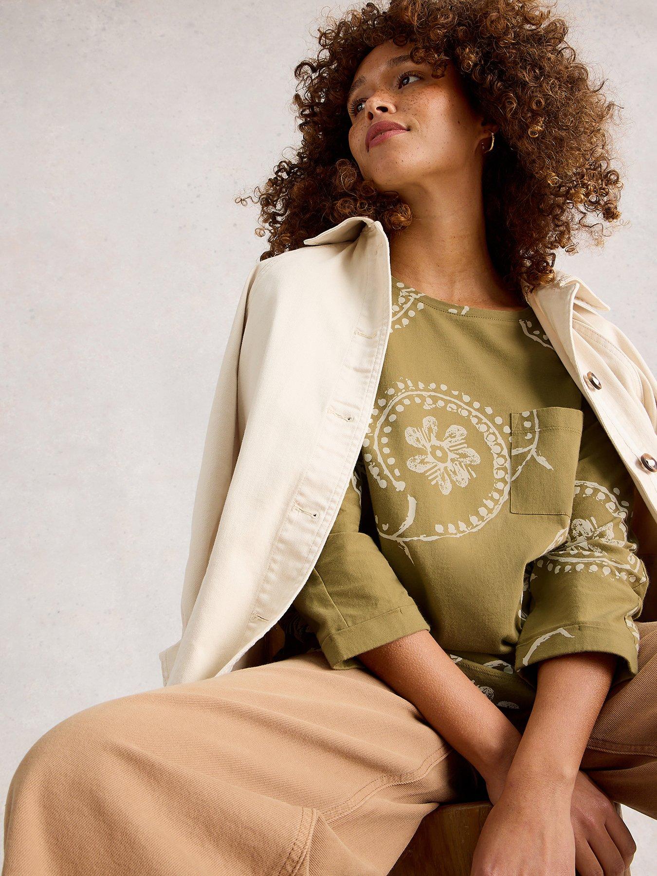  image of white-stuff-demi-dolman-top-green