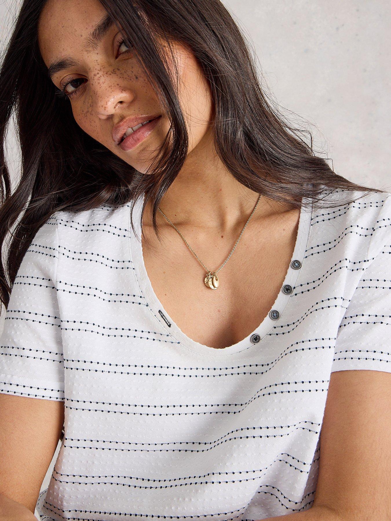undefined Nadia Textured Tee - White