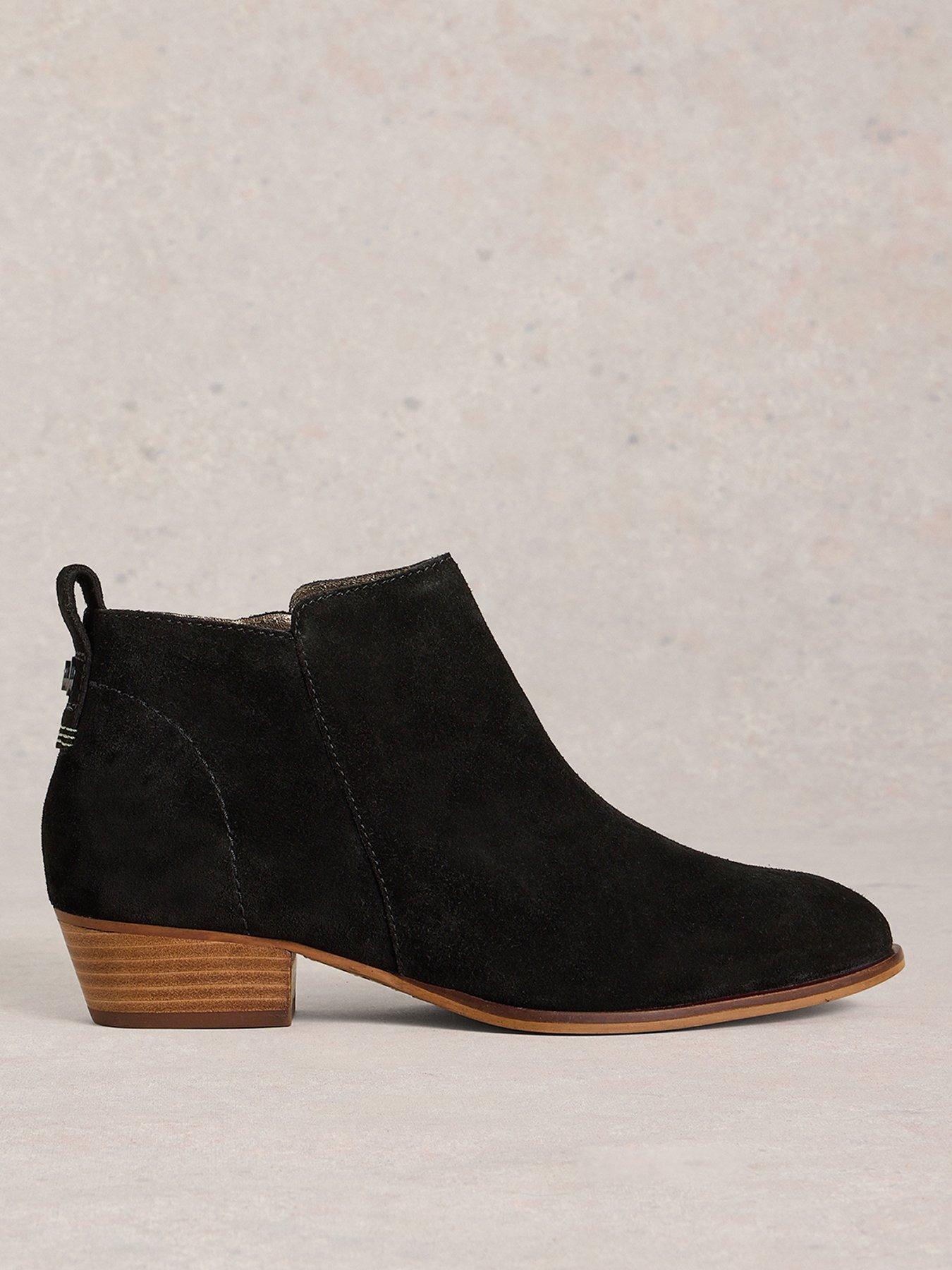 Image 1 of 4 of White Stuff Willow Suede Ankle Boot - Black
