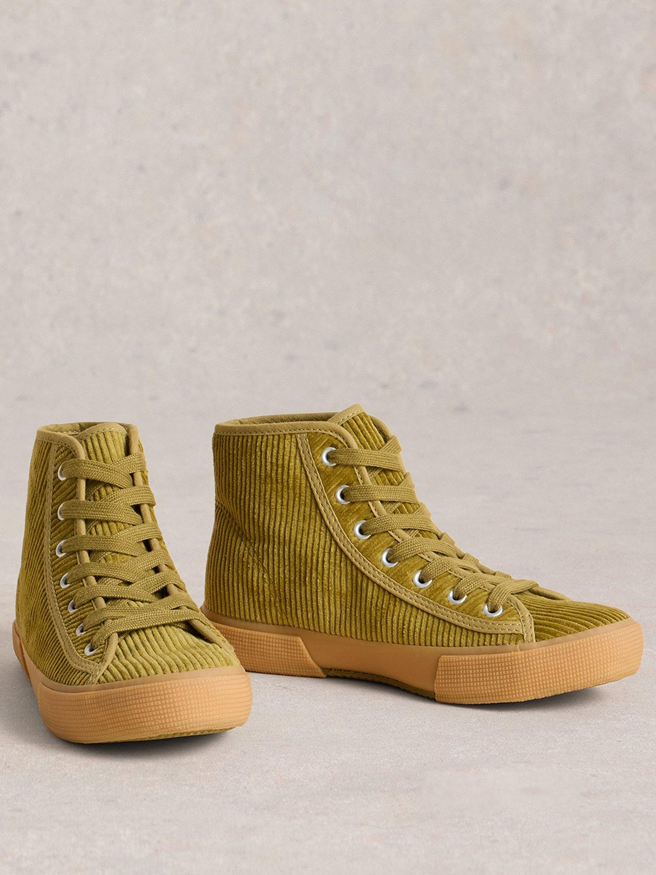 Image 2 of 4 of White Stuff Pippa Cord Hi-Top Trainer - Green