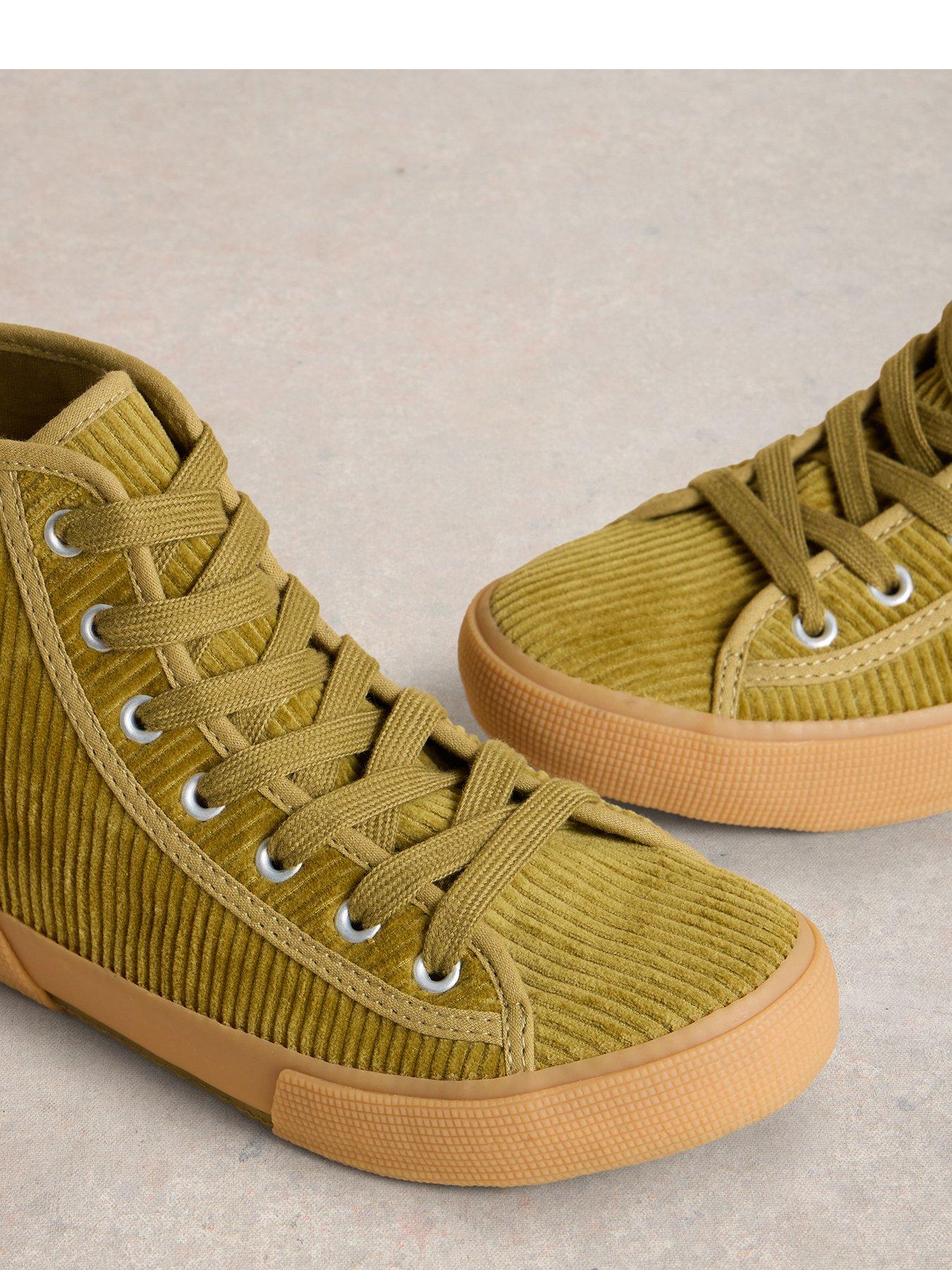 Image 4 of 4 of White Stuff Pippa Cord Hi-Top Trainer - Green