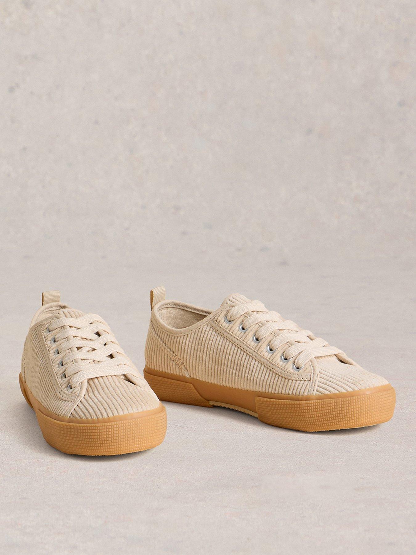 Image 2 of 4 of White Stuff Pippa Cord Lace Up Trainer - Beige