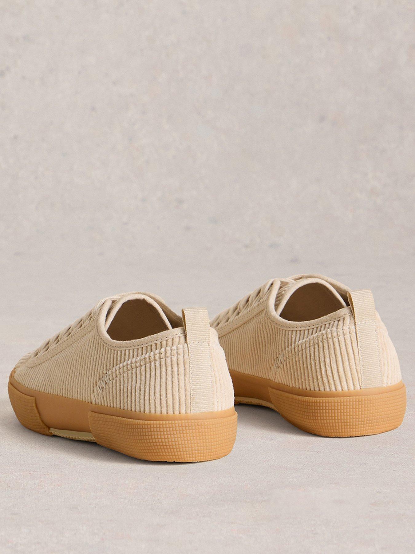 Image 3 of 4 of White Stuff Pippa Cord Lace Up Trainer - Beige