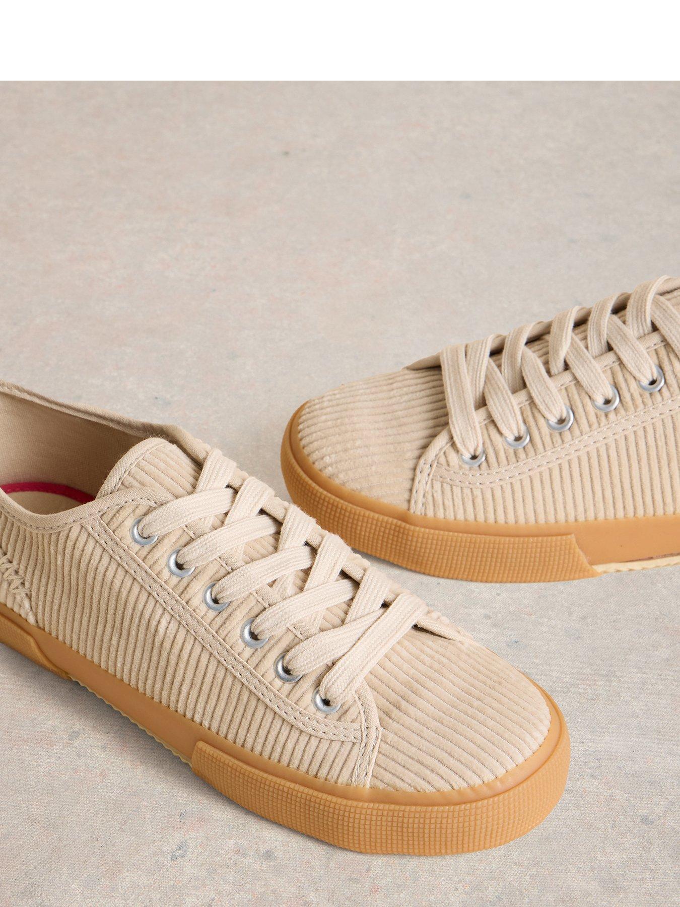 Image 4 of 4 of White Stuff Pippa Cord Lace Up Trainer - Beige