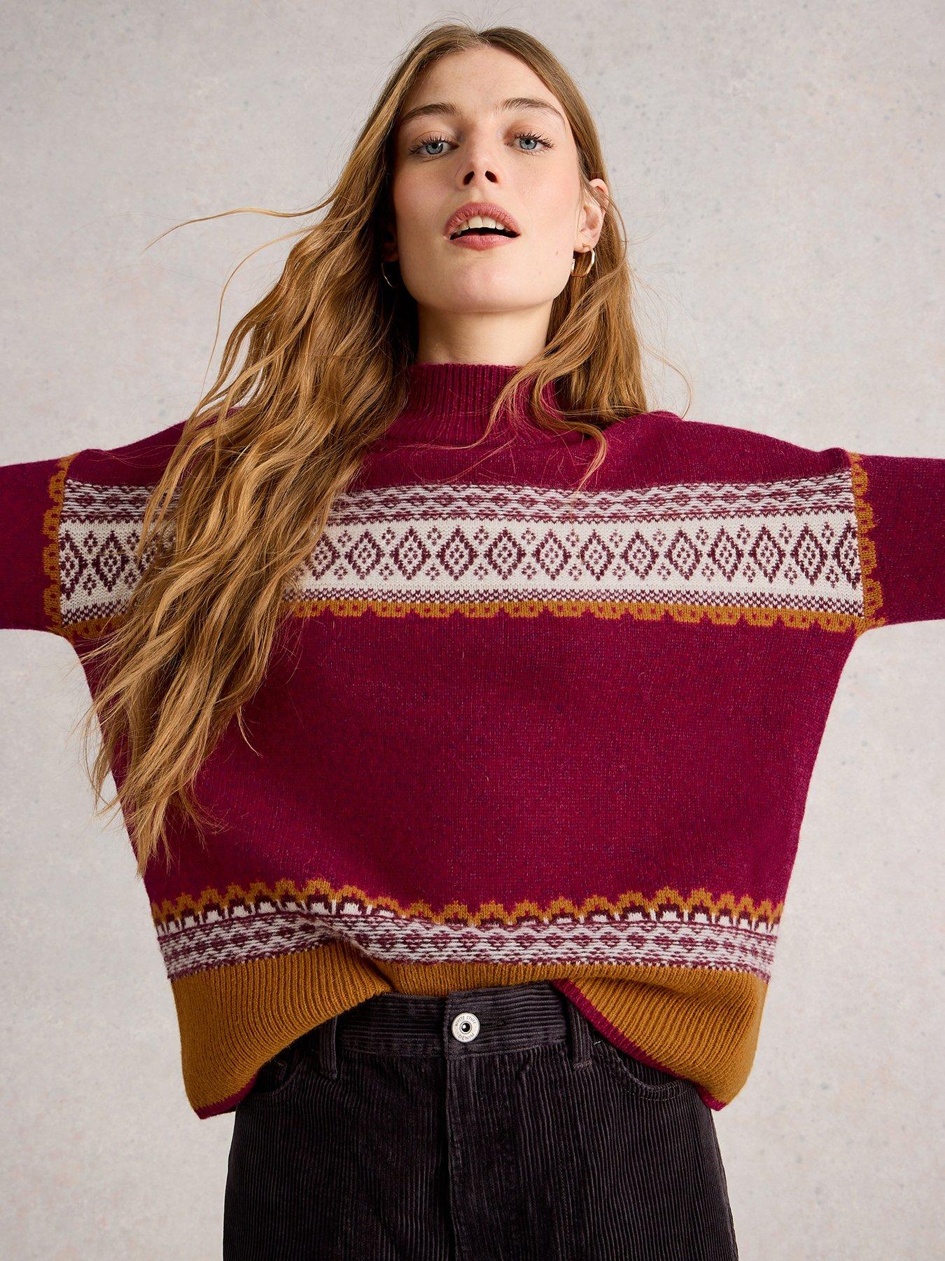 Image 1 of 6 of White Stuff Millie Fairisle Jumper - Pink