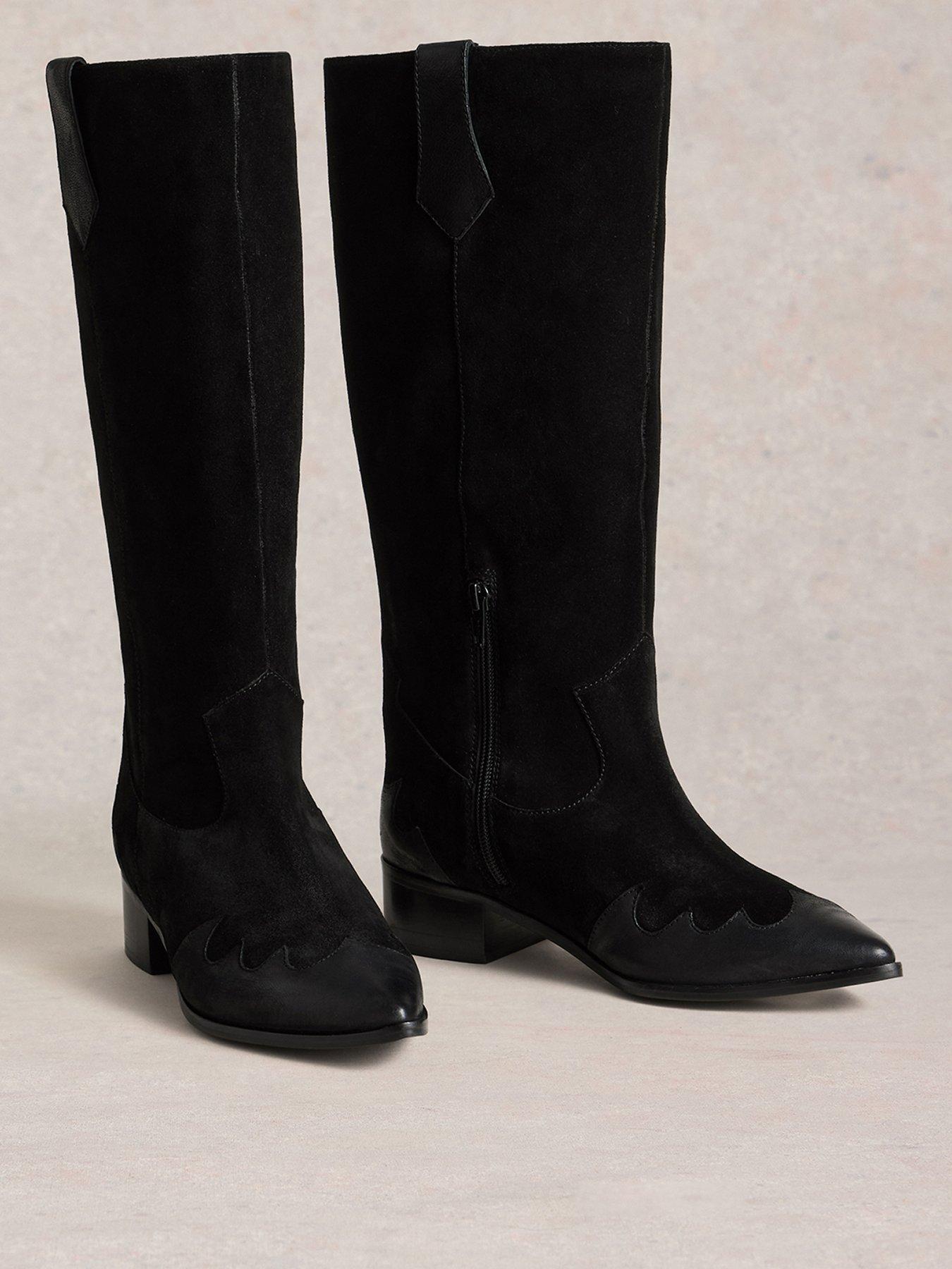 Image 2 of 4 of White Stuff Whitney Western Knee High Boot - Black