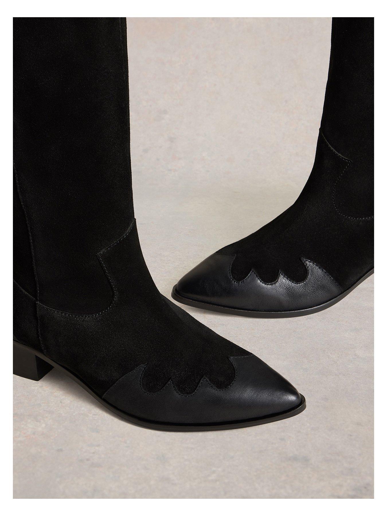 Image 4 of 4 of White Stuff Whitney Western Knee High Boot - Black