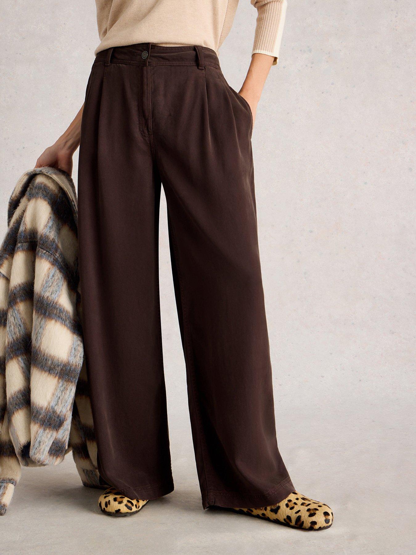 undefined Sasha Wide Leg Trouser - Brown
