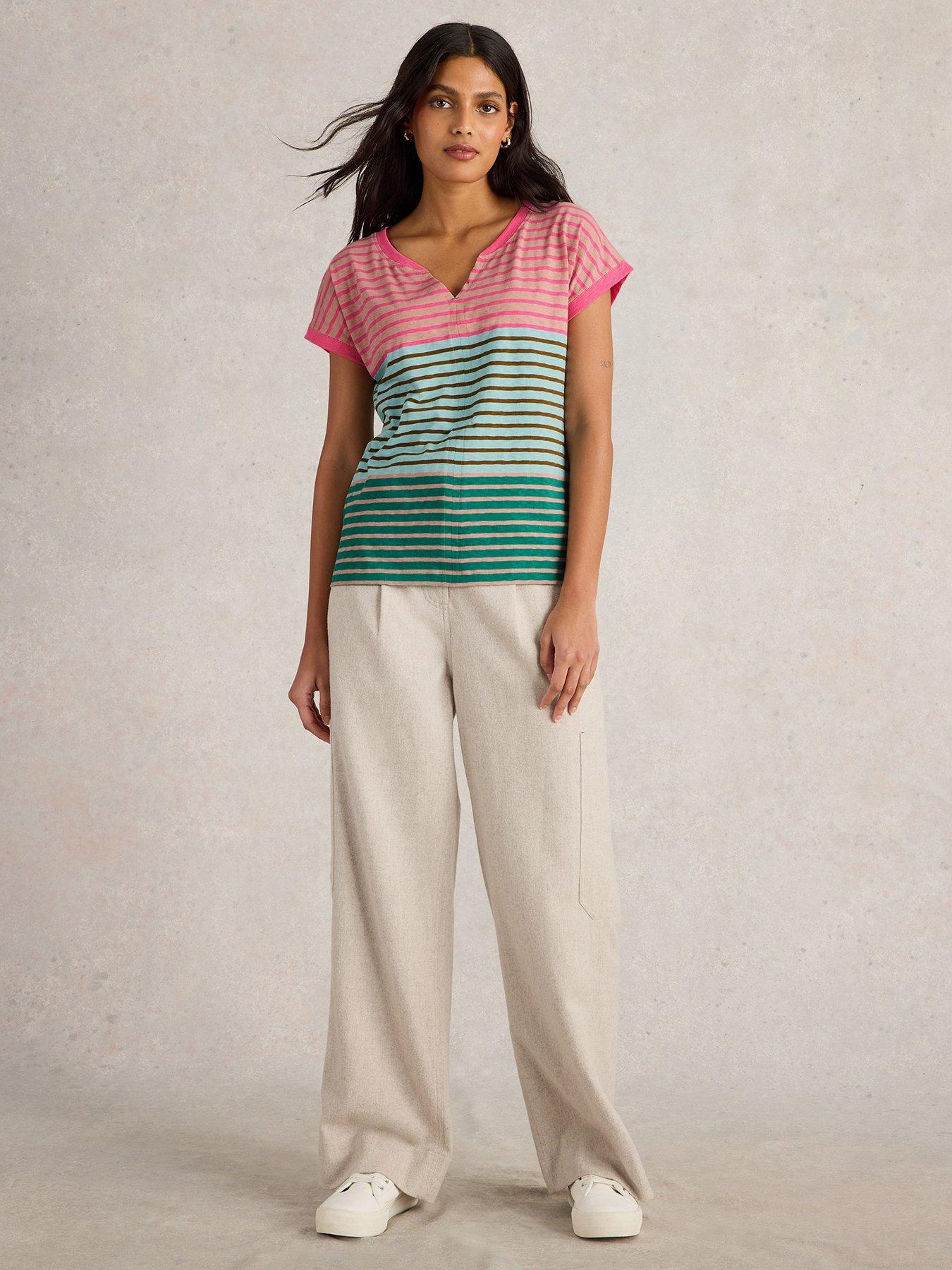 undefined Nelly Notch Neck T-shirt - Pink