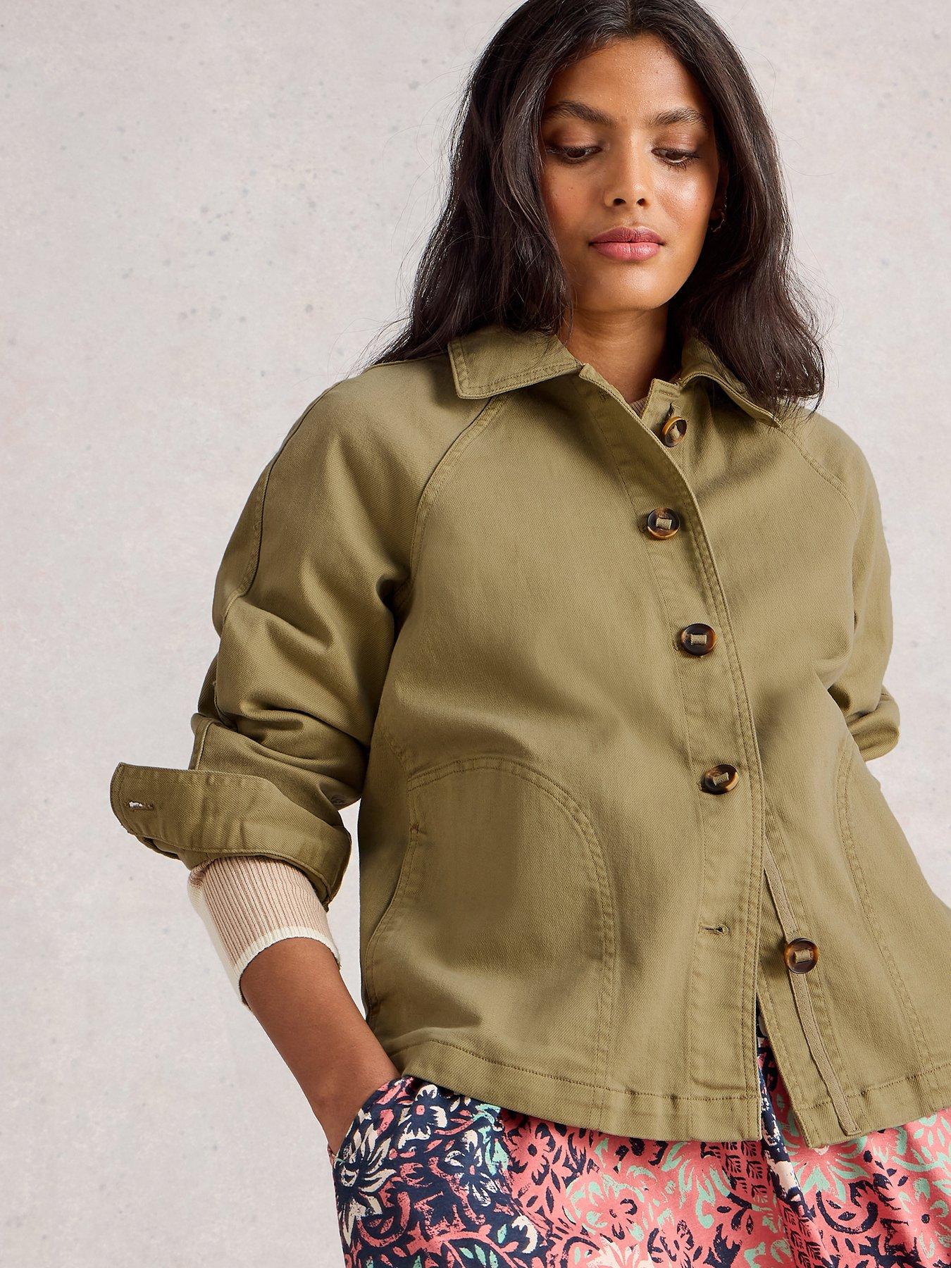 Image 1 of 6 of White Stuff Eden Denim Jacket - Green