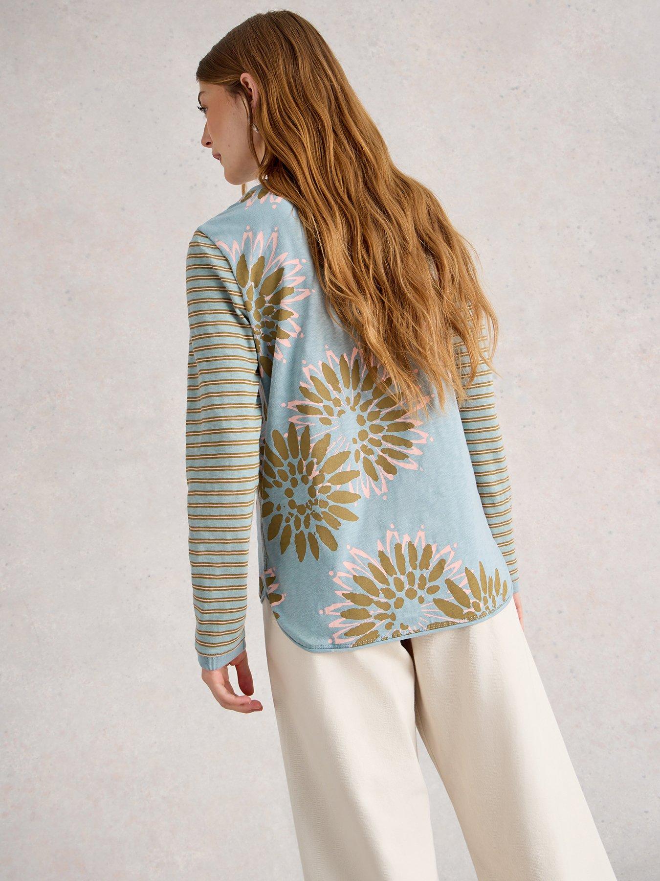 Image 2 of 6 of White Stuff Clara Long Sleeve T-Shirt &nbsp;- Green