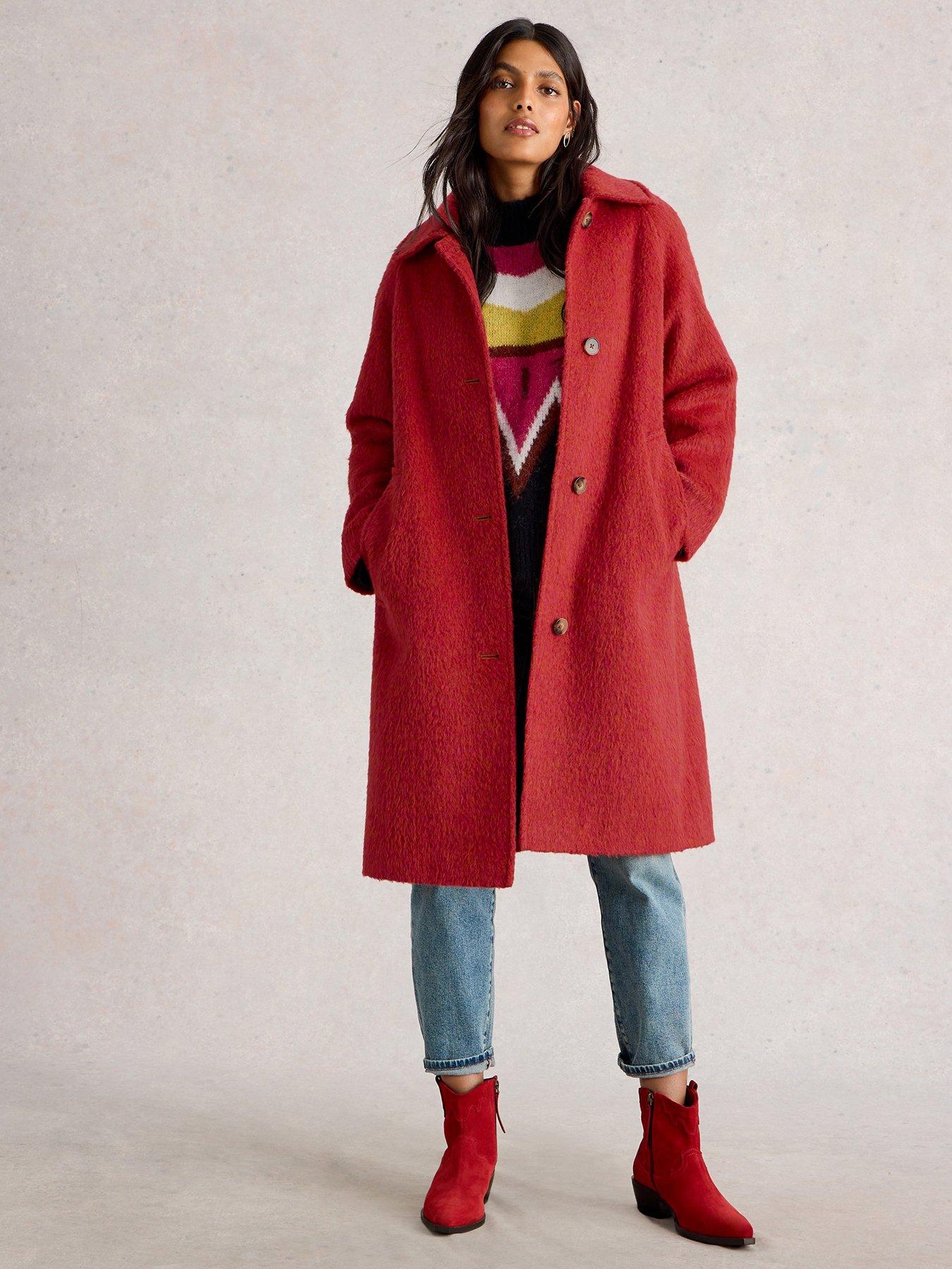 undefined Kelsey Wool Blend Coat - Red
