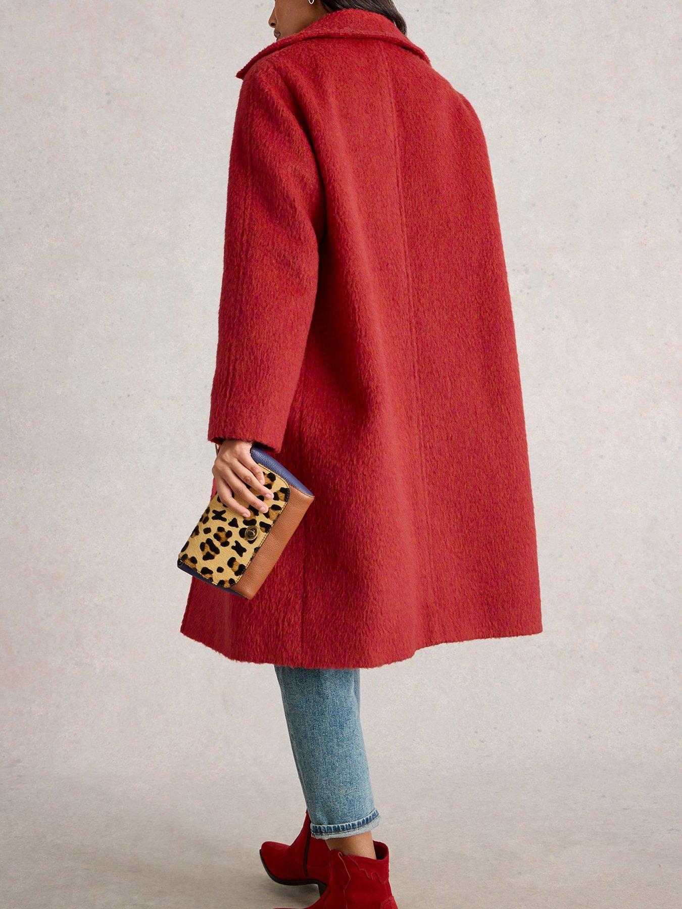 Image 2 of 6 of White Stuff Kelsey Wool Blend Coat - Red