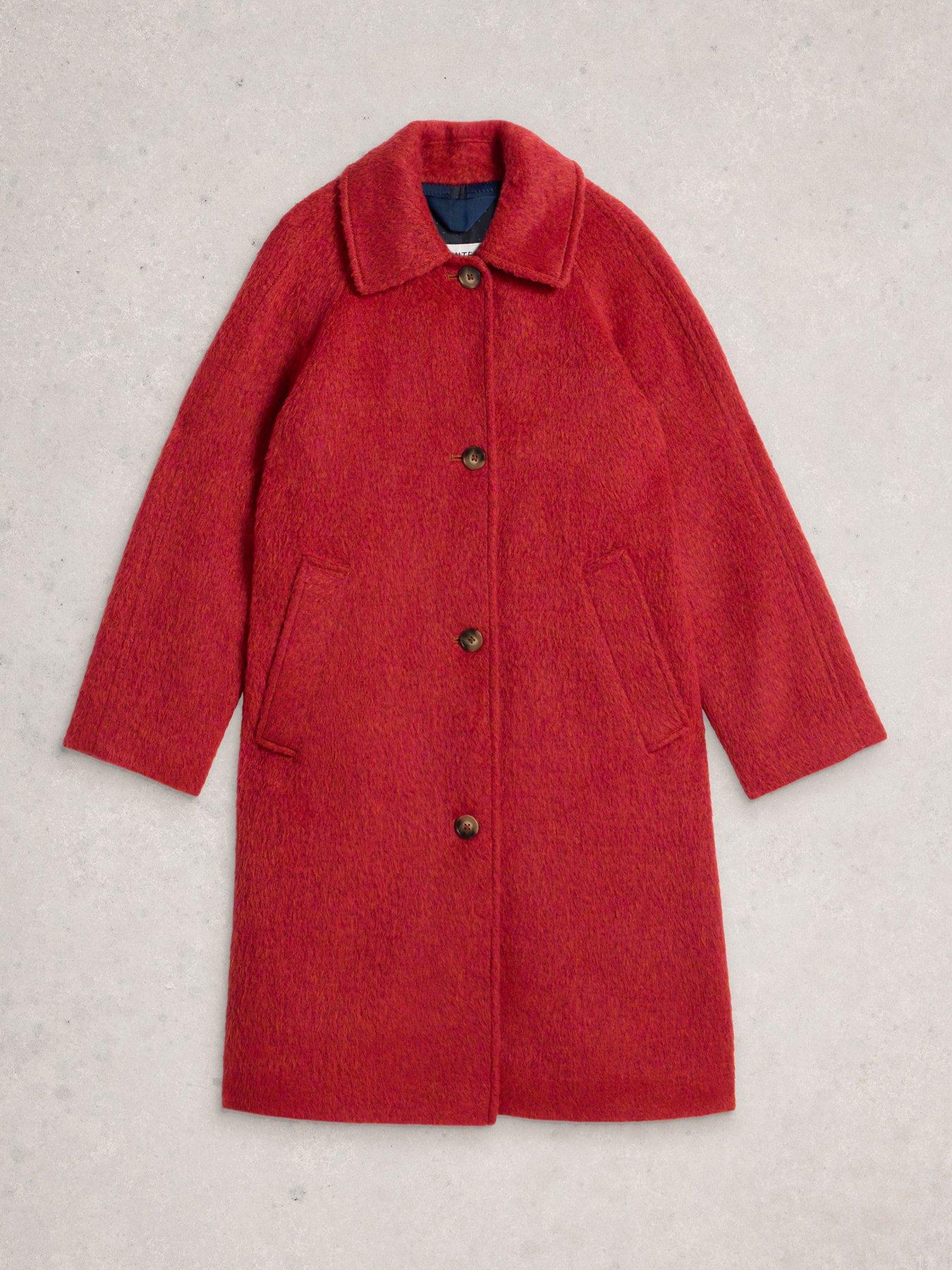 Image 5 of 6 of White Stuff Kelsey Wool Blend Coat - Red