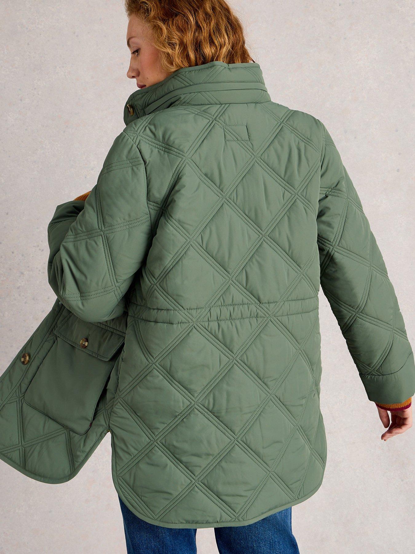 Image 2 of 6 of White Stuff Edie Quilted Coat - Green