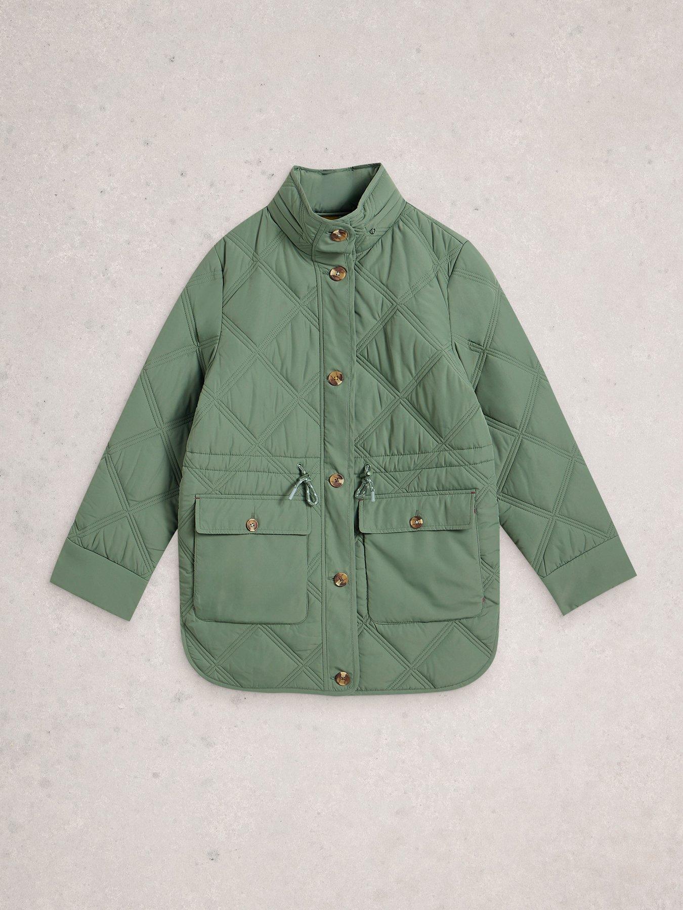 Image 5 of 6 of White Stuff Edie Quilted Coat - Green