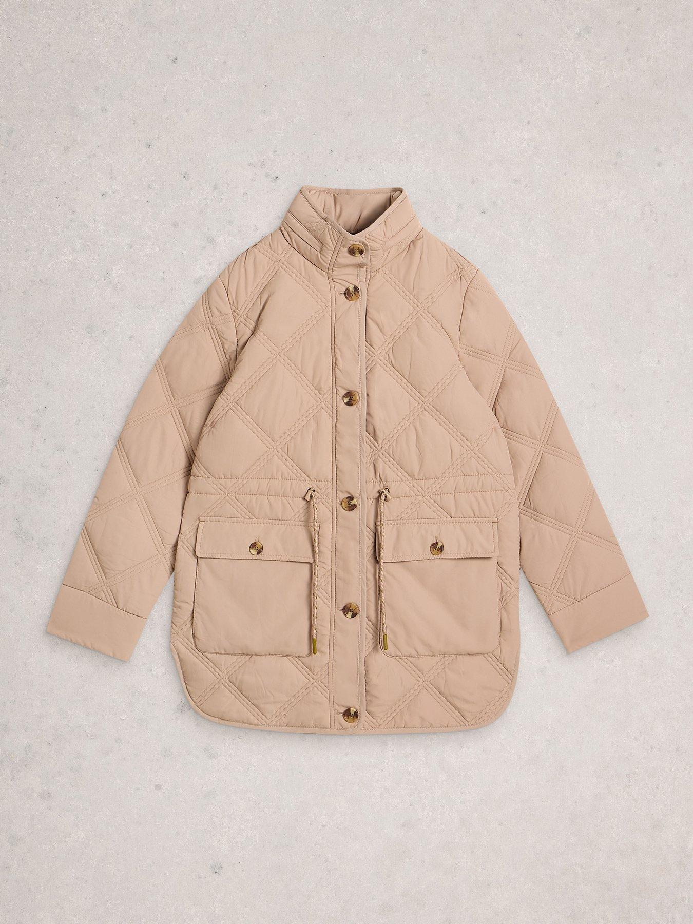 Image 5 of 6 of White Stuff Edie Quilted Coat - Beige