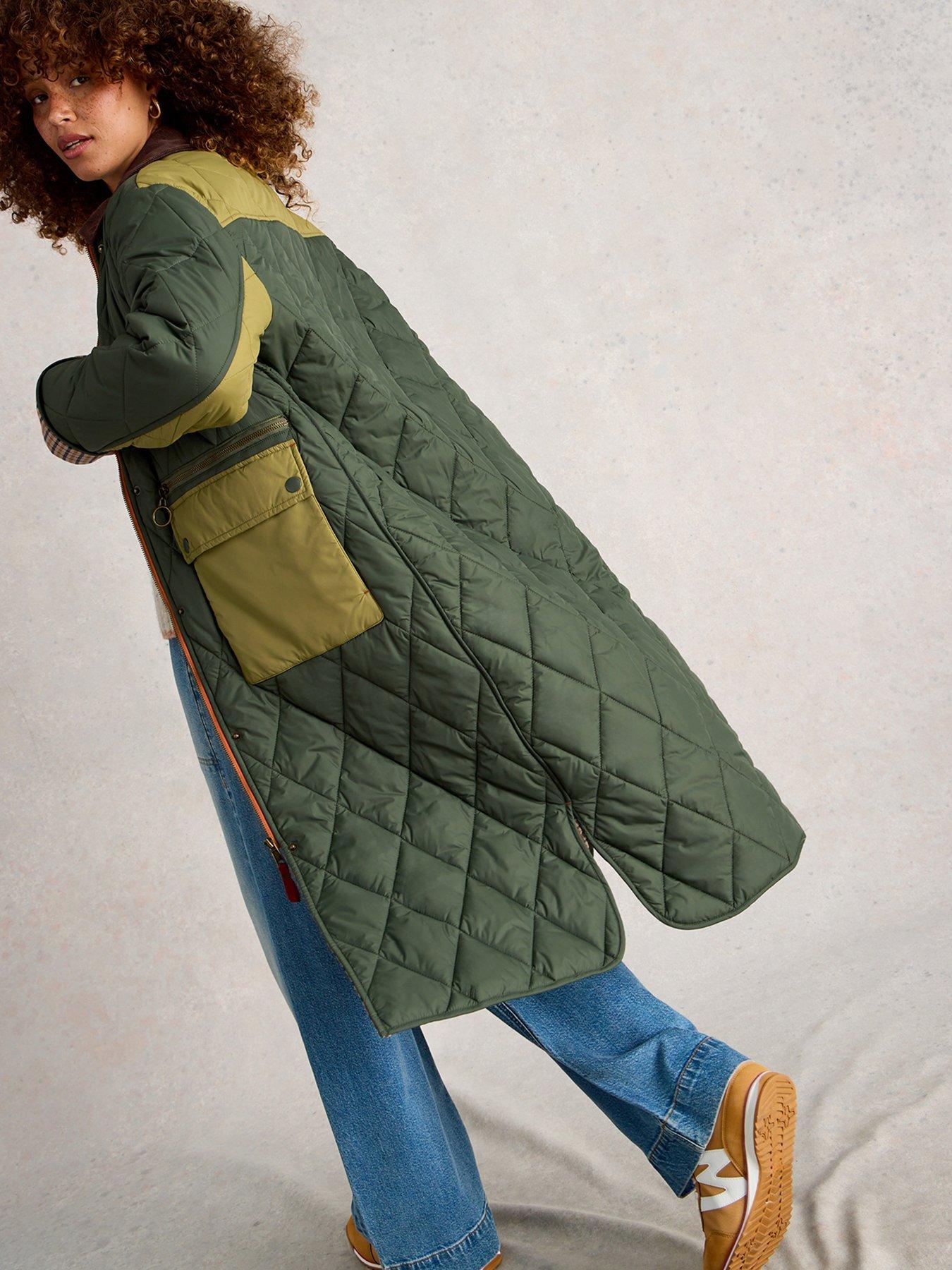  image of white-stuff-stella-longline-quilted-coat-green