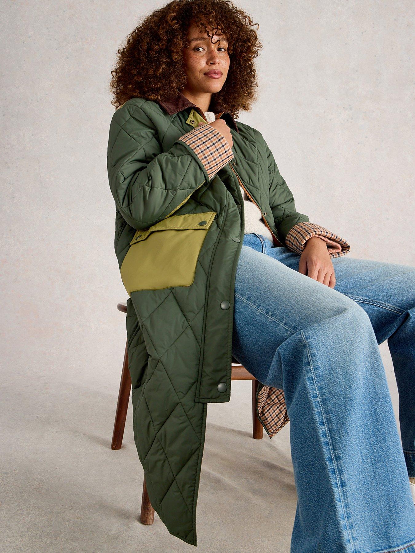  image of white-stuff-stella-longline-quilted-coat-green